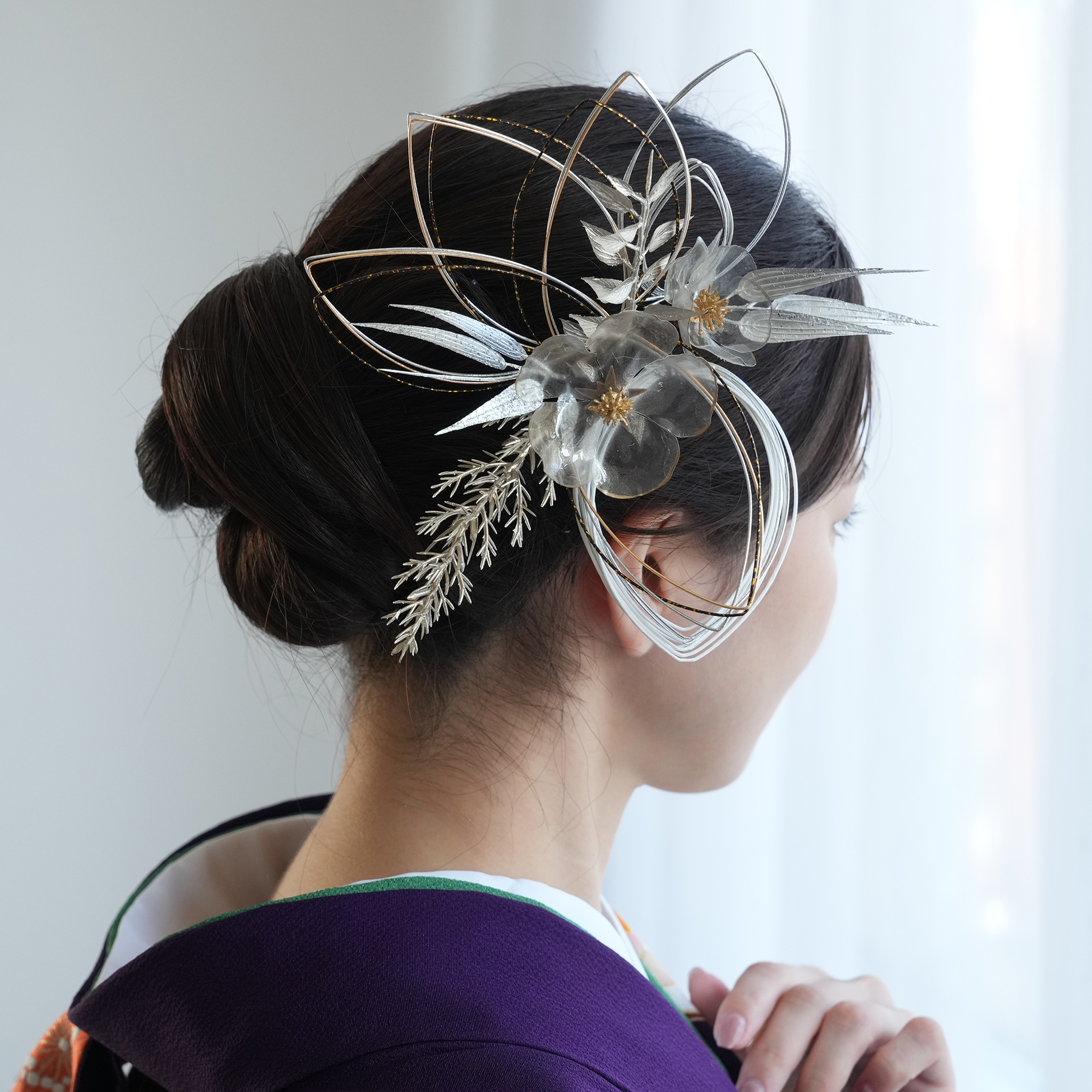 髪飾り 花 成人式 振袖 卒業式 袴 日本製 ベージュ系 ヘアアクセ