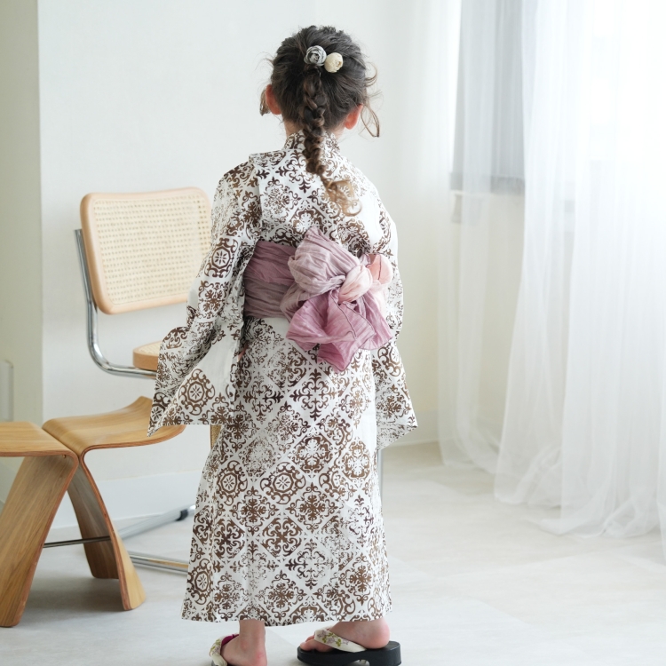 浴衣 子供 女の子 3点セット(浴衣 帯 下駄) ニコアンティーク 浴衣 子供 女の子 3点セット(浴衣 帯 下駄) ニコアンティーク