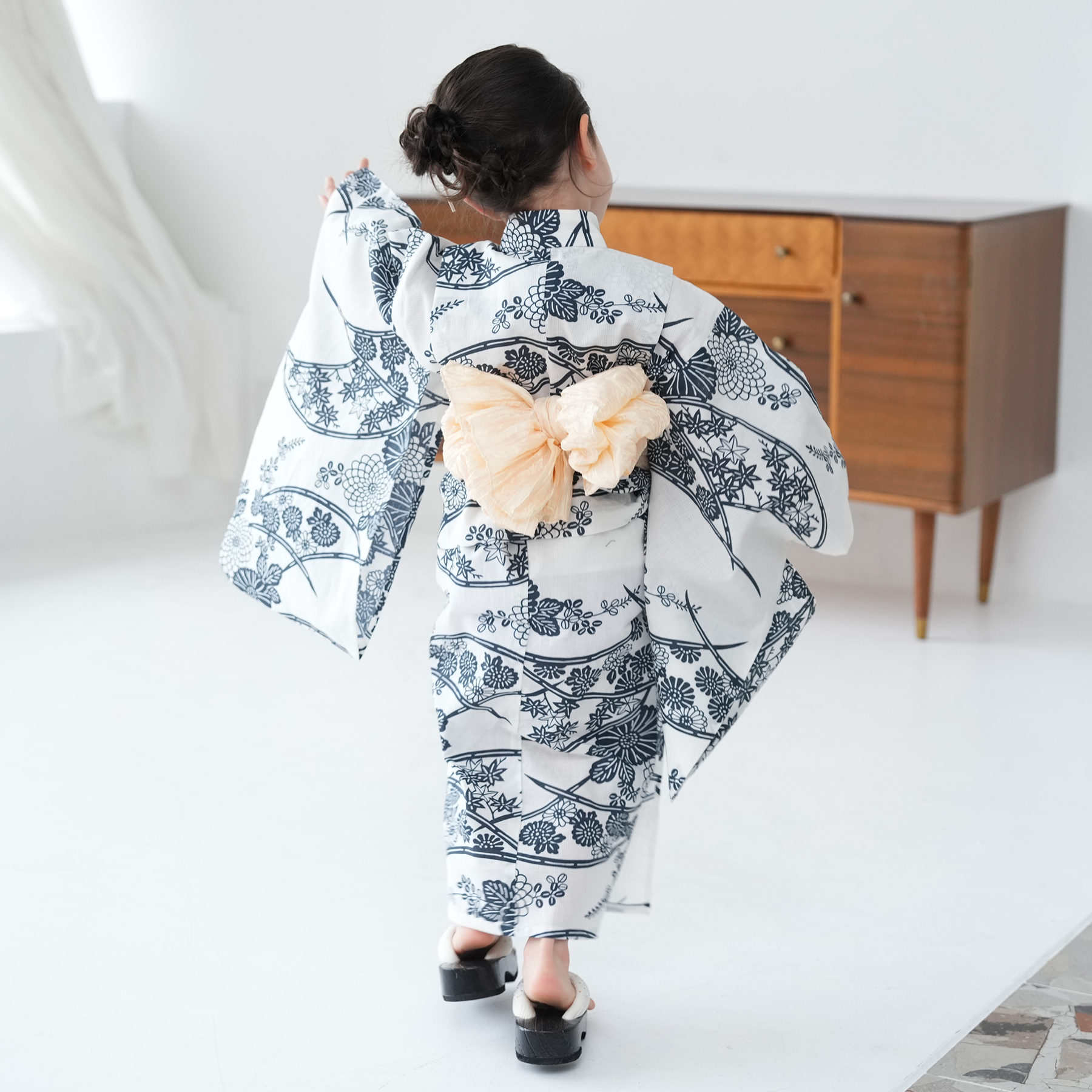 utatane 浴衣 子供 女の子 kids 高級変わり織 子供浴衣3点セット