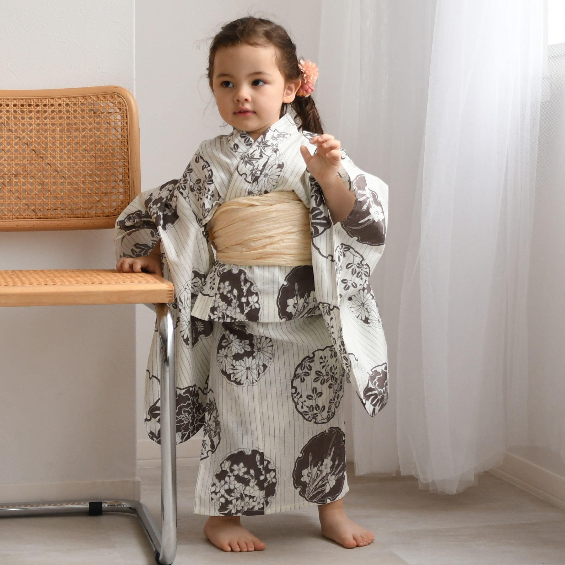 utatane　高級変わり織 子供浴衣 utatane kids 高級変わり織 子供浴衣3点セット（ゆかた・帯