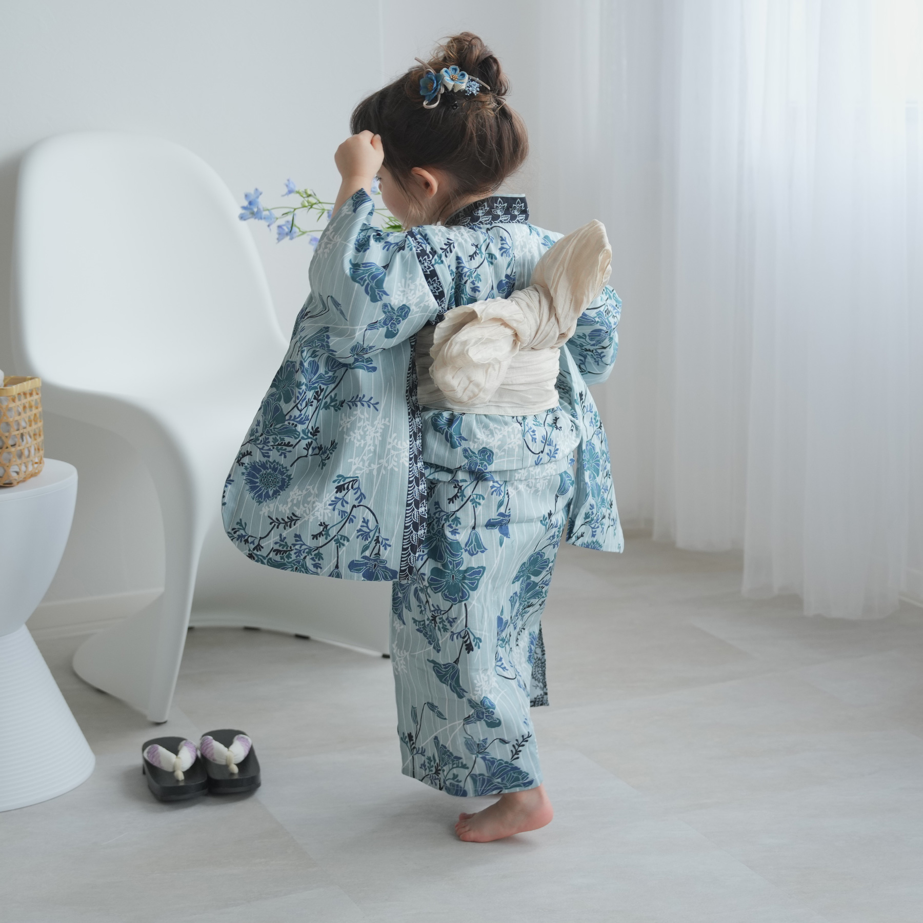 utatane 浴衣 子供 女の子 kids 高級変わり織 子供浴衣3点セット