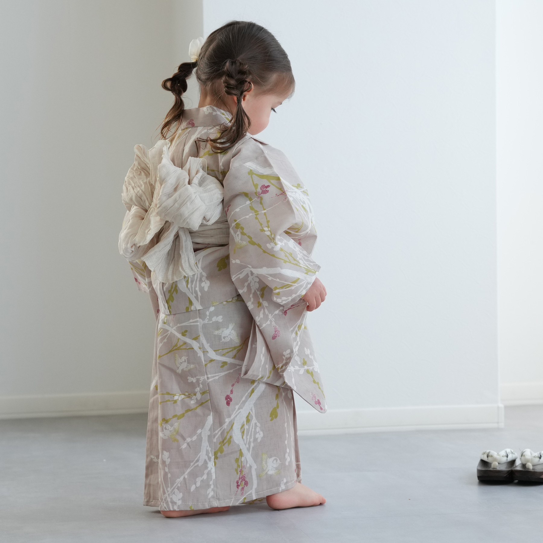 utatane 浴衣 子供 女の子 kids 高級変わり織 子供浴衣3点セット
