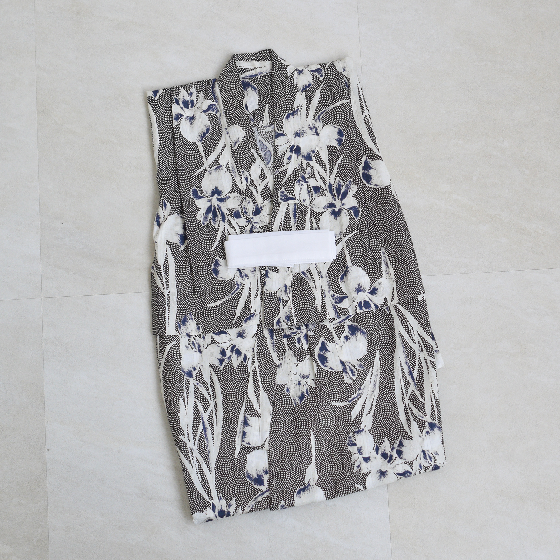 utatane×Acka.］kids 鮫小紋と菖蒲 navy 浴衣3set : 浴衣通販 utatane