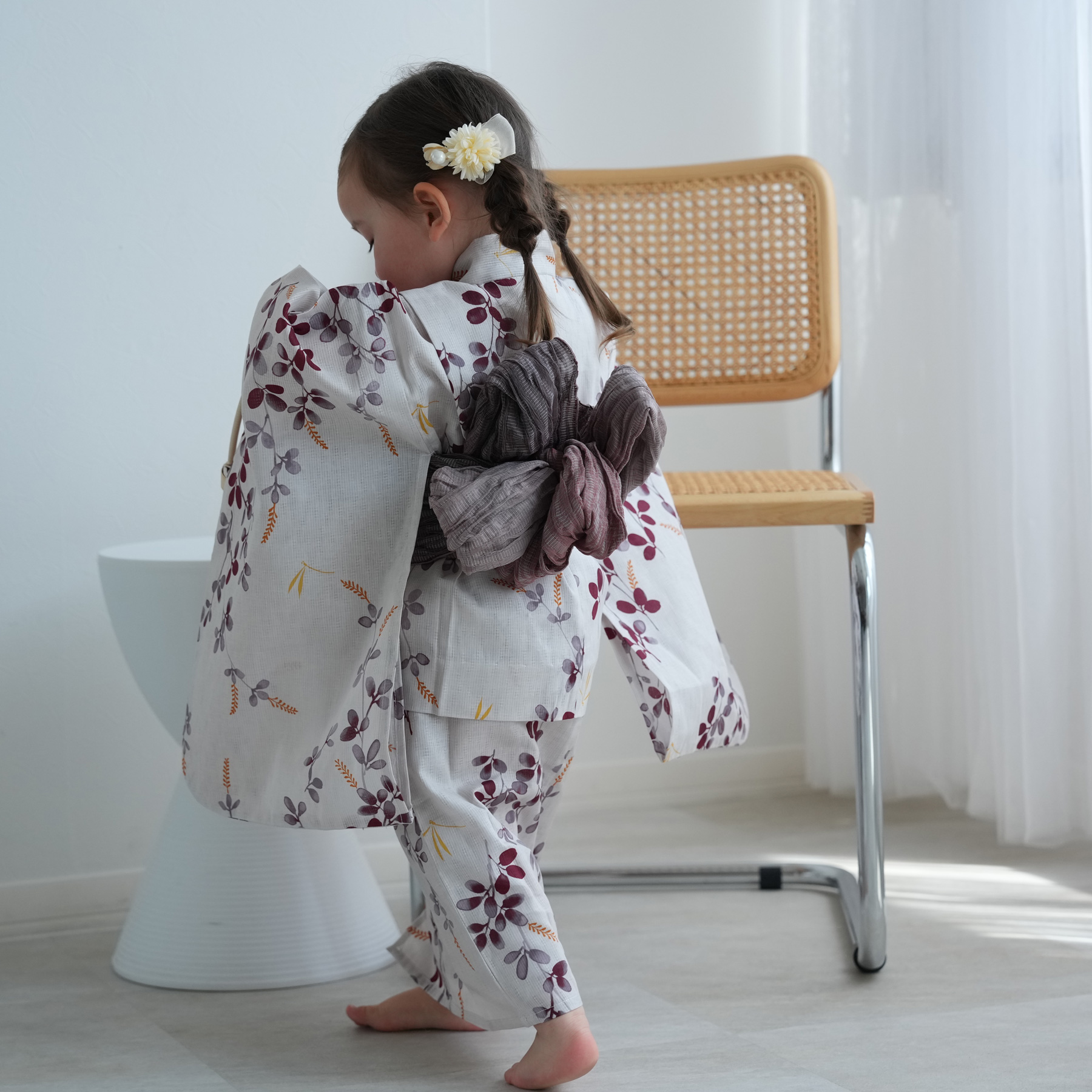 新品未使用 utatane 女の子浴衣 2点セット 130cm utatane 浴衣 子供 女の子 セット（浴衣/帯/下駄）utatane 100