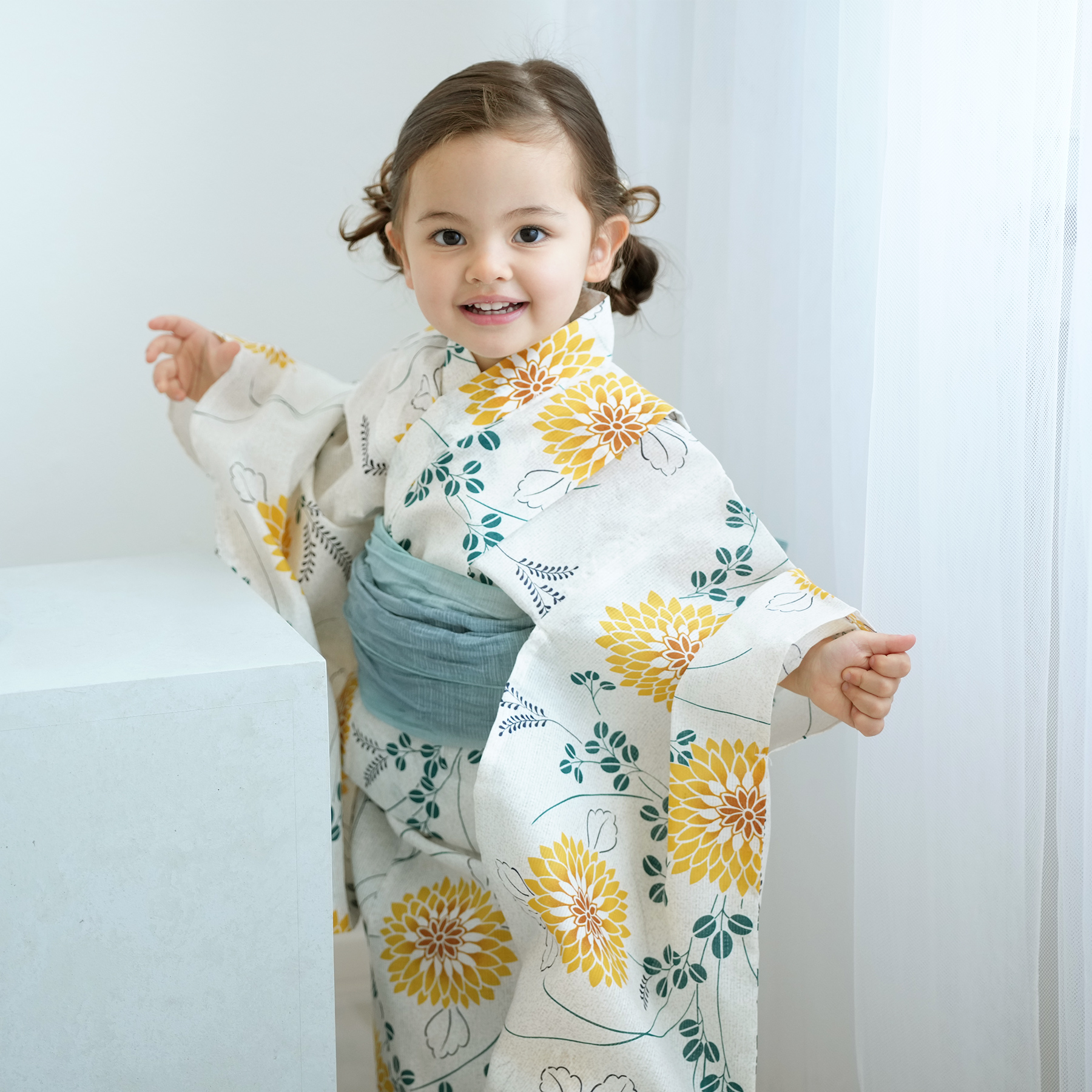 utatane 浴衣 子供 女の子 kids 高級変わり織 子供浴衣3点セット