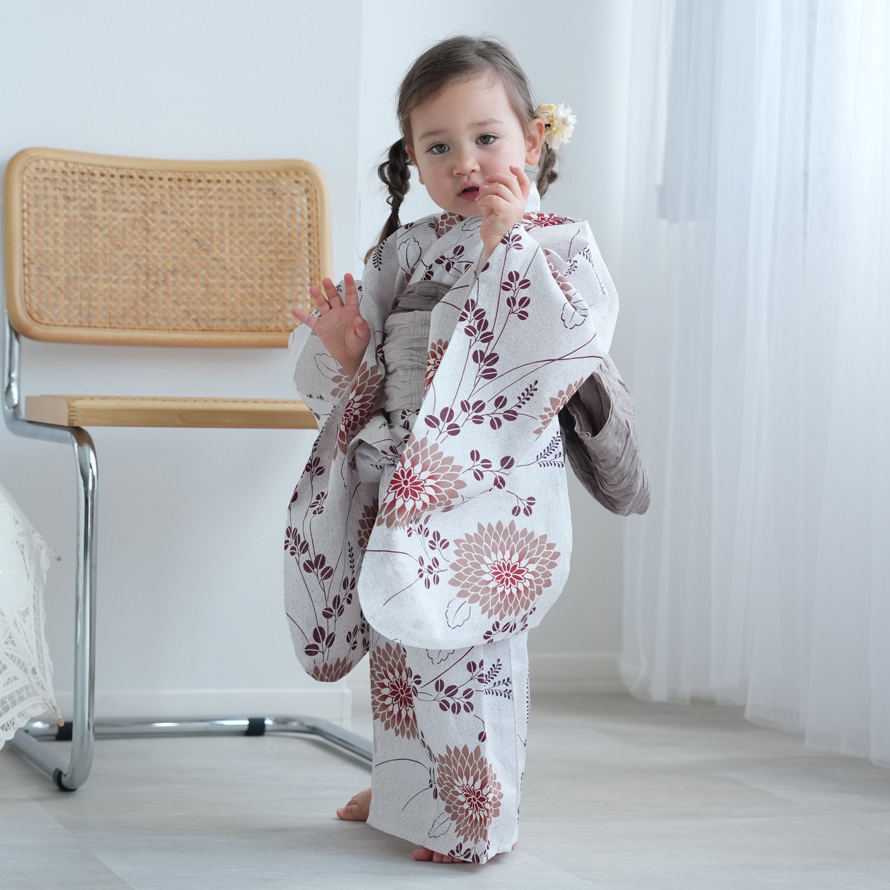 utatane　高級変わり織 子供浴衣 utatane kids 高級変わり織 子供浴衣3点セット（ゆかた・帯