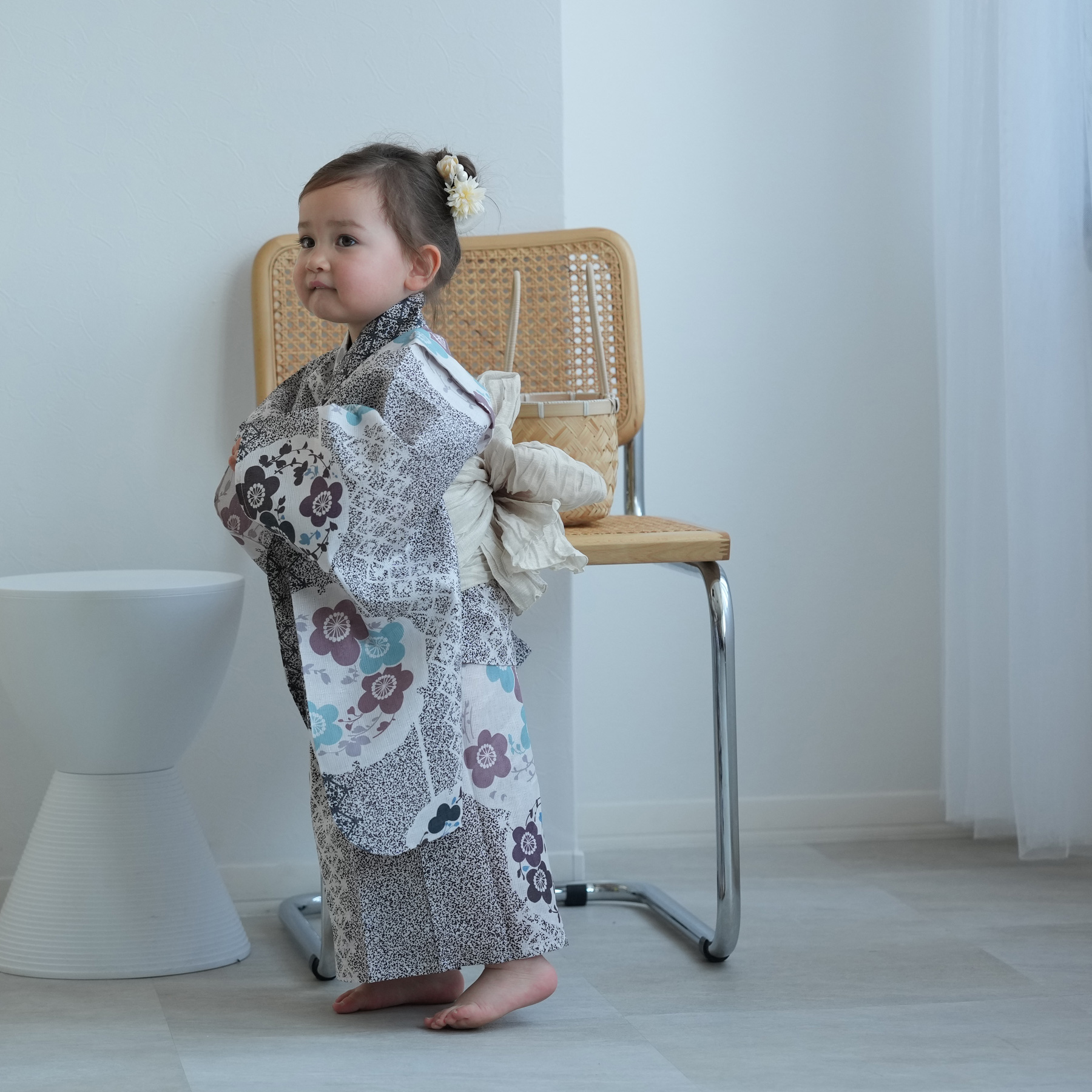 新品 utatane kids 高級変わり織 子供浴衣3点セット 100サイズ utatane kids 高級変わり織 子供浴衣3点セット（ゆかた・帯