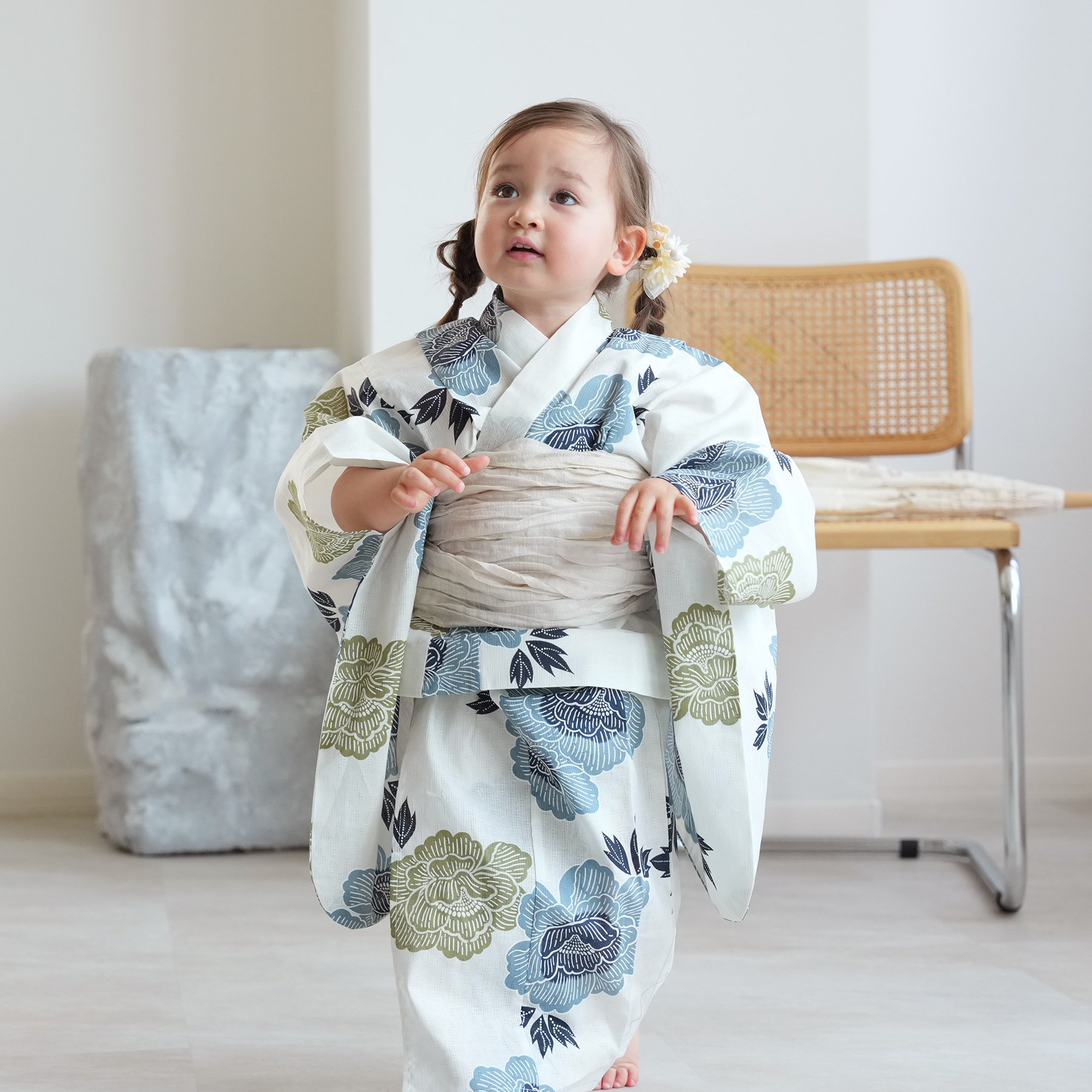 新品 utatane kids 高級変わり織 子供浴衣3点セット 100サイズ utatane 浴衣 子供 女の子 kids 高級変わり織 子供浴衣3点セット