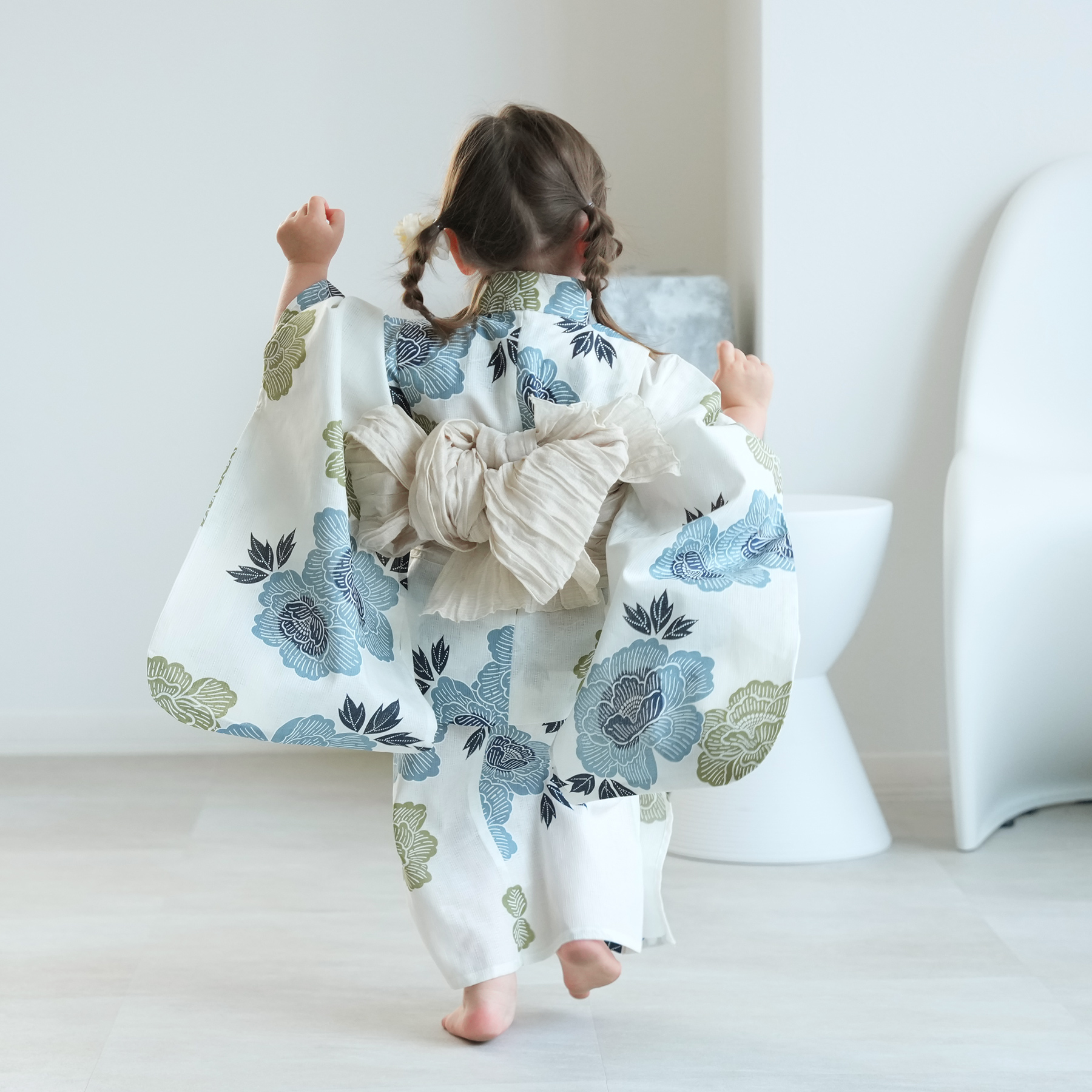 utatane 浴衣 子供 女の子 kids 高級変わり織 子供浴衣3点セット