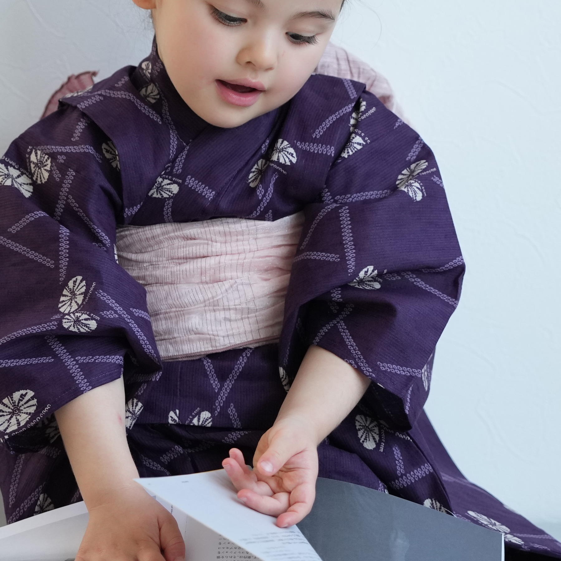 浴衣 子供 女の子 ニコアンティーク kids 高級変わり織 子供浴衣3点