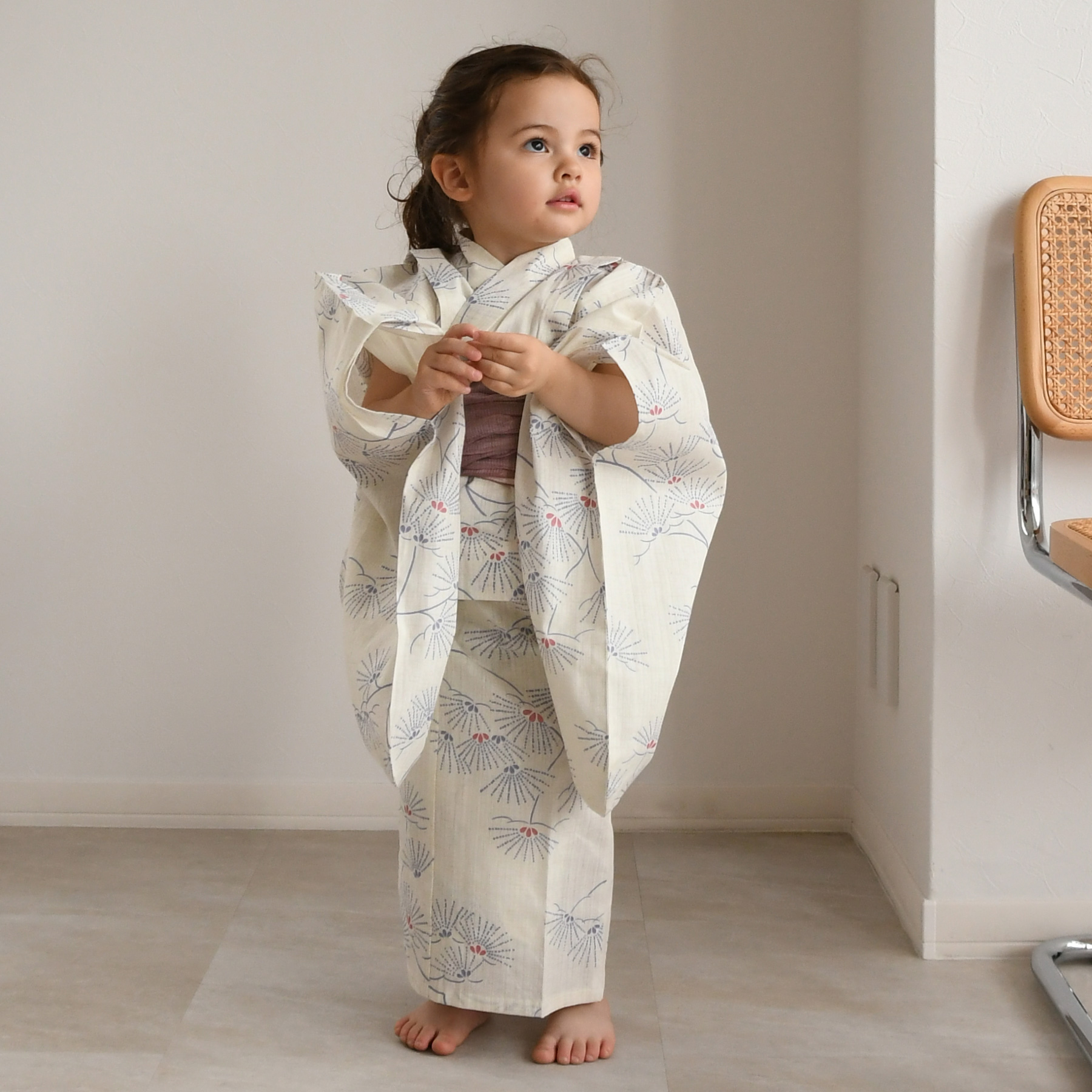 utatane 浴衣 子供 女の子 utatane kids 高級変わり織 子供浴衣3点