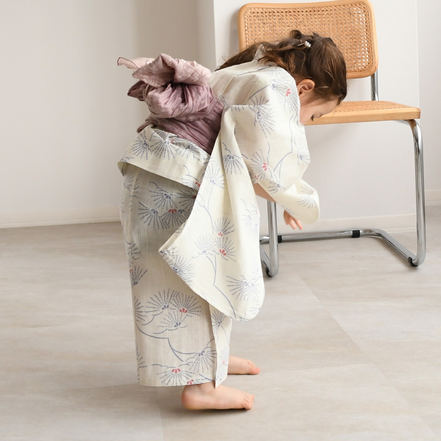 utatane 浴衣 子供 女の子 utatane kids 高級変わり織 子供浴衣3点