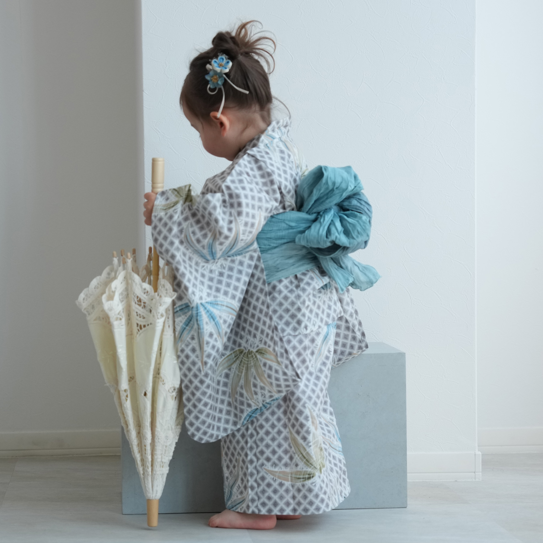 utatane キッズ 浴衣 utatane 浴衣 キッズ浴衣3点セット 男の子 utatane×注染工房 紺