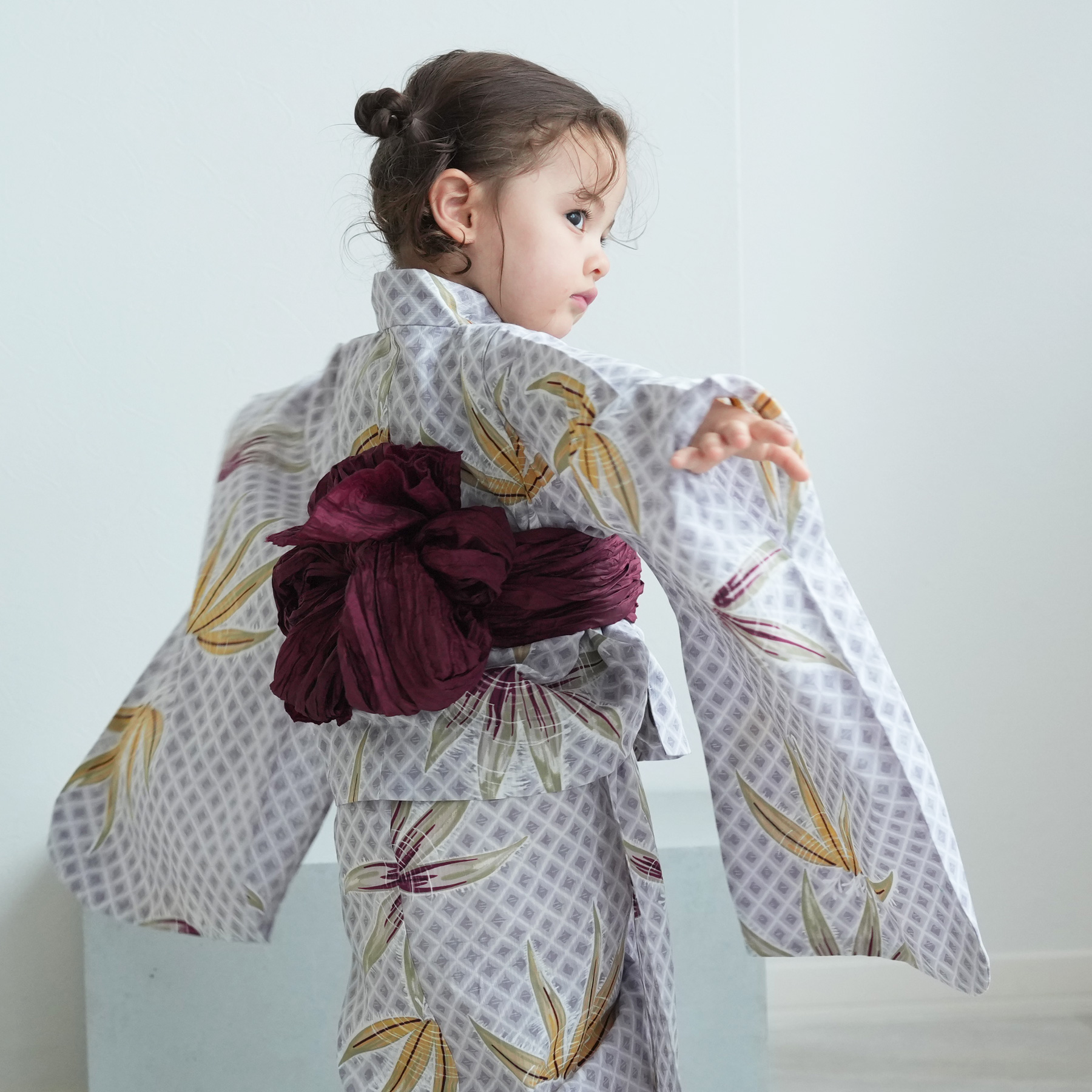 utatane 浴衣 子供 女の子 kids 高級変わり織 子供浴衣3点セット