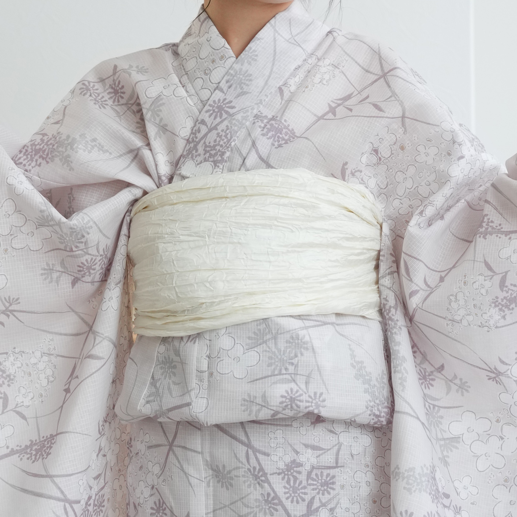 ひよこ商店 高級変わり織 浴衣3点セット 紫水晶の紫陽花ブーケ 浴衣 子供 女の子 ひよこ商店 浴衣3点セット 紫水晶の紫陽花