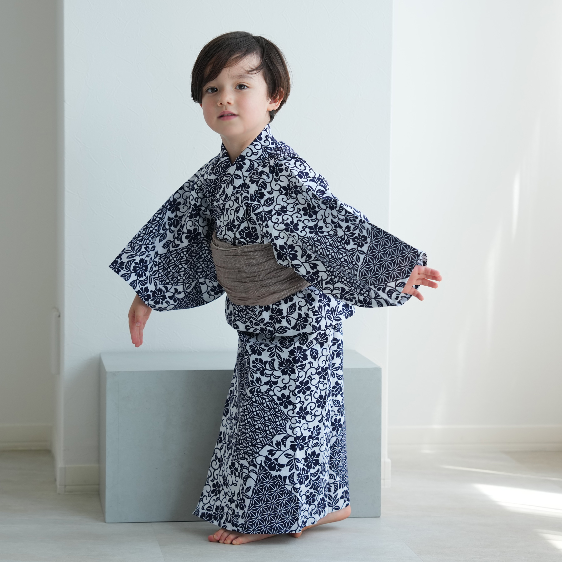 utatane 浴衣 子供 男の子 utatane×注染工房 kids 日本製小幅生地使用