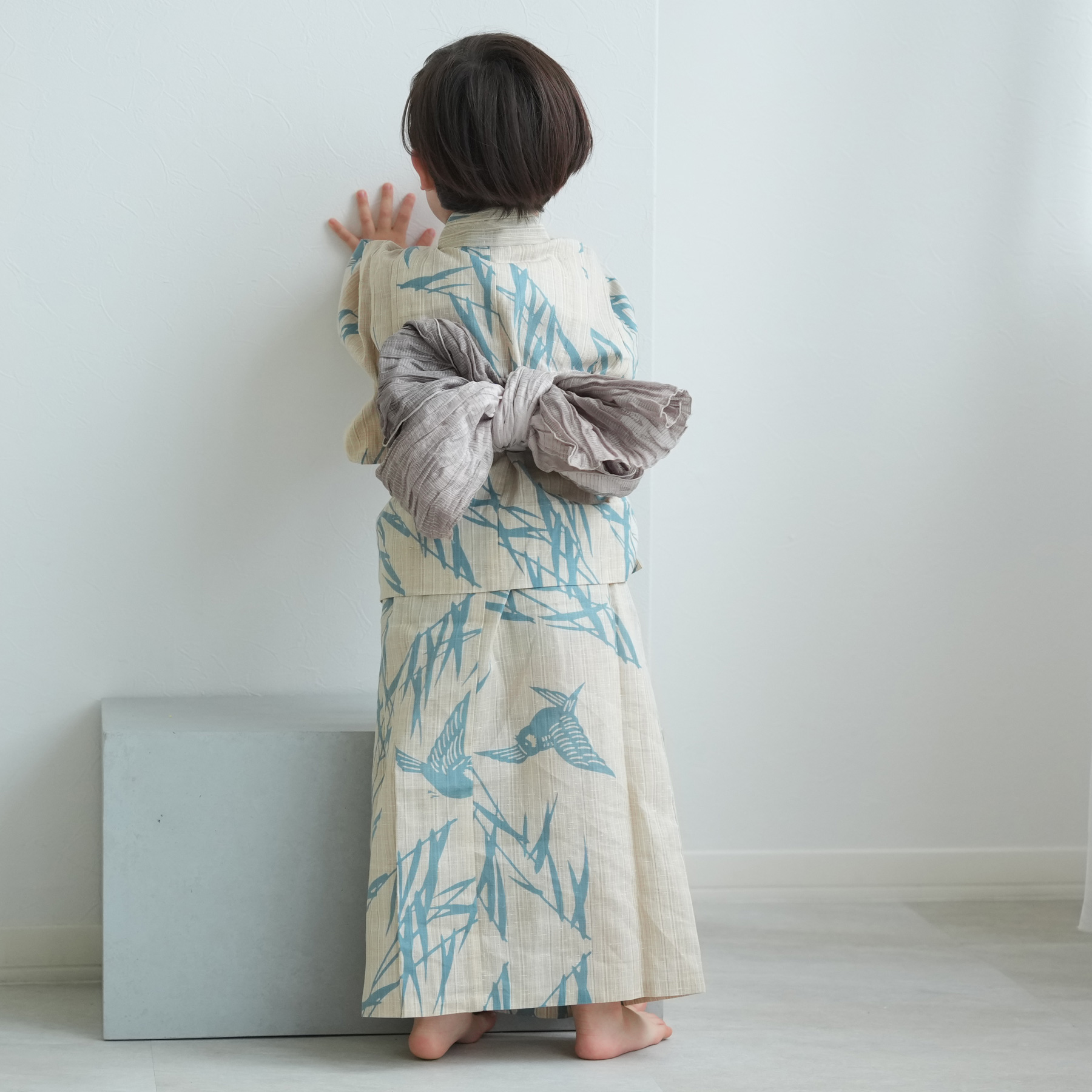 utatane日本製　子供浴衣3点セット utatane｜utatane kids 子供浴衣3点セット 女の子 えんじの