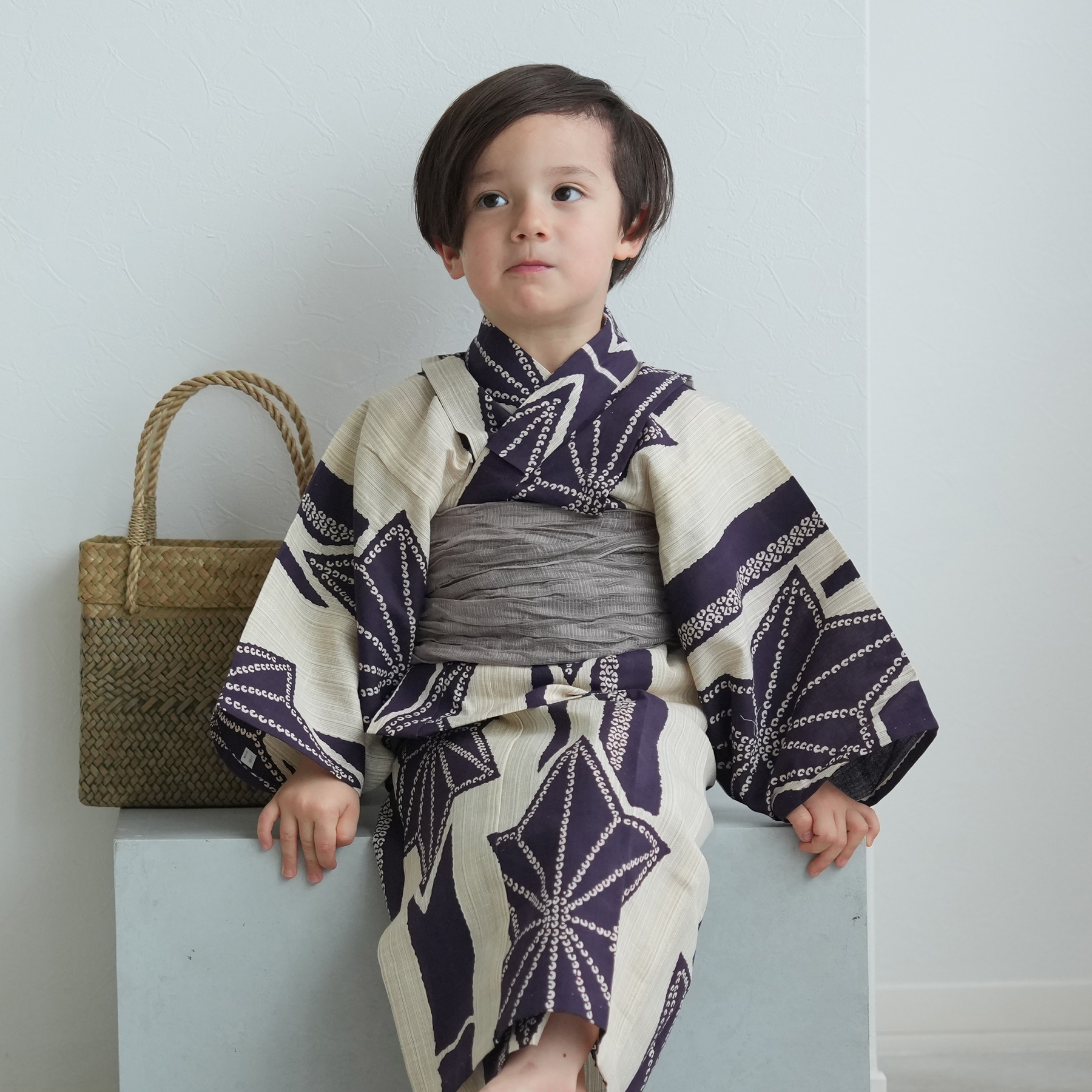 utatane 浴衣 子供 男の子 utatane×注染工房 kids 日本製小幅生地使用 