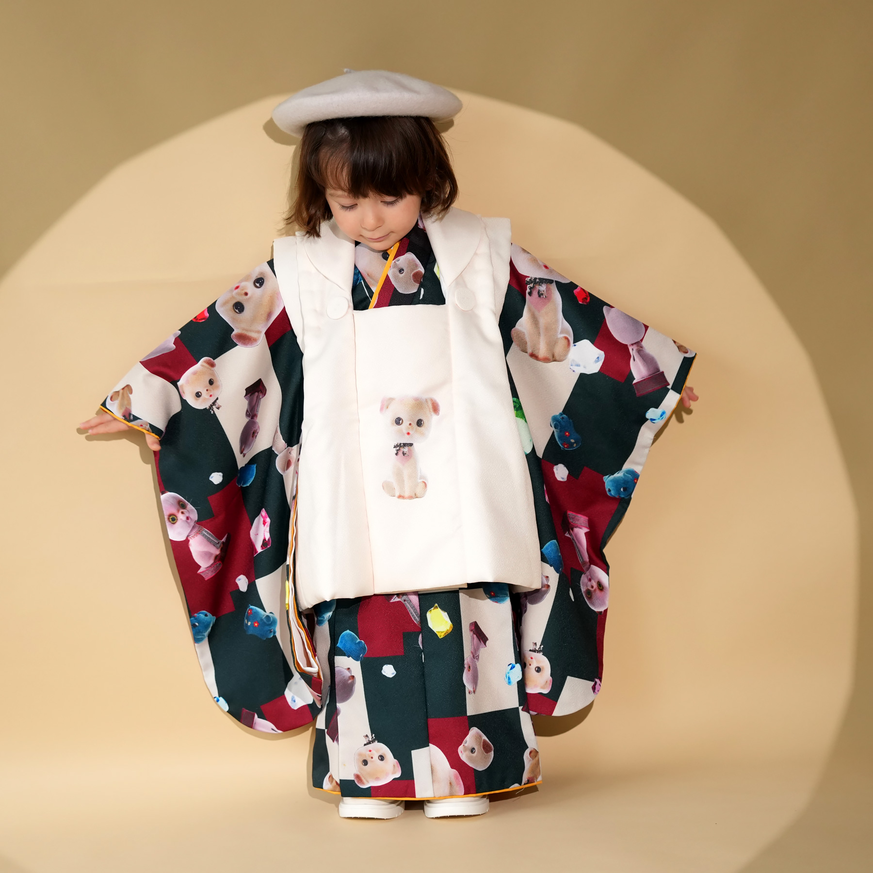 七五三 着物 3歳 男の子 女の子 753 被布 セット ニコアンティーク 6点