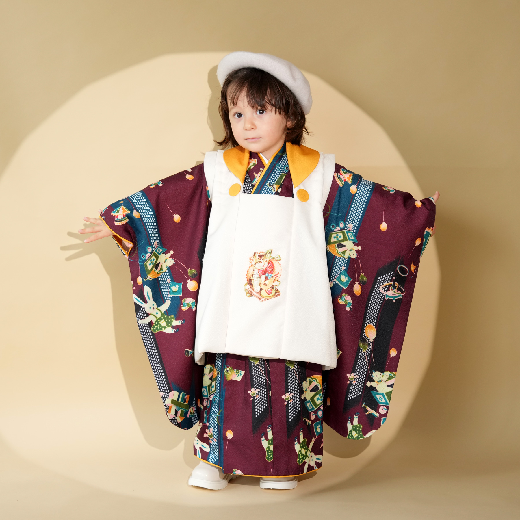 七五三 着物 3歳 男の子 女の子 被布 セット ニコアンティーク 6点