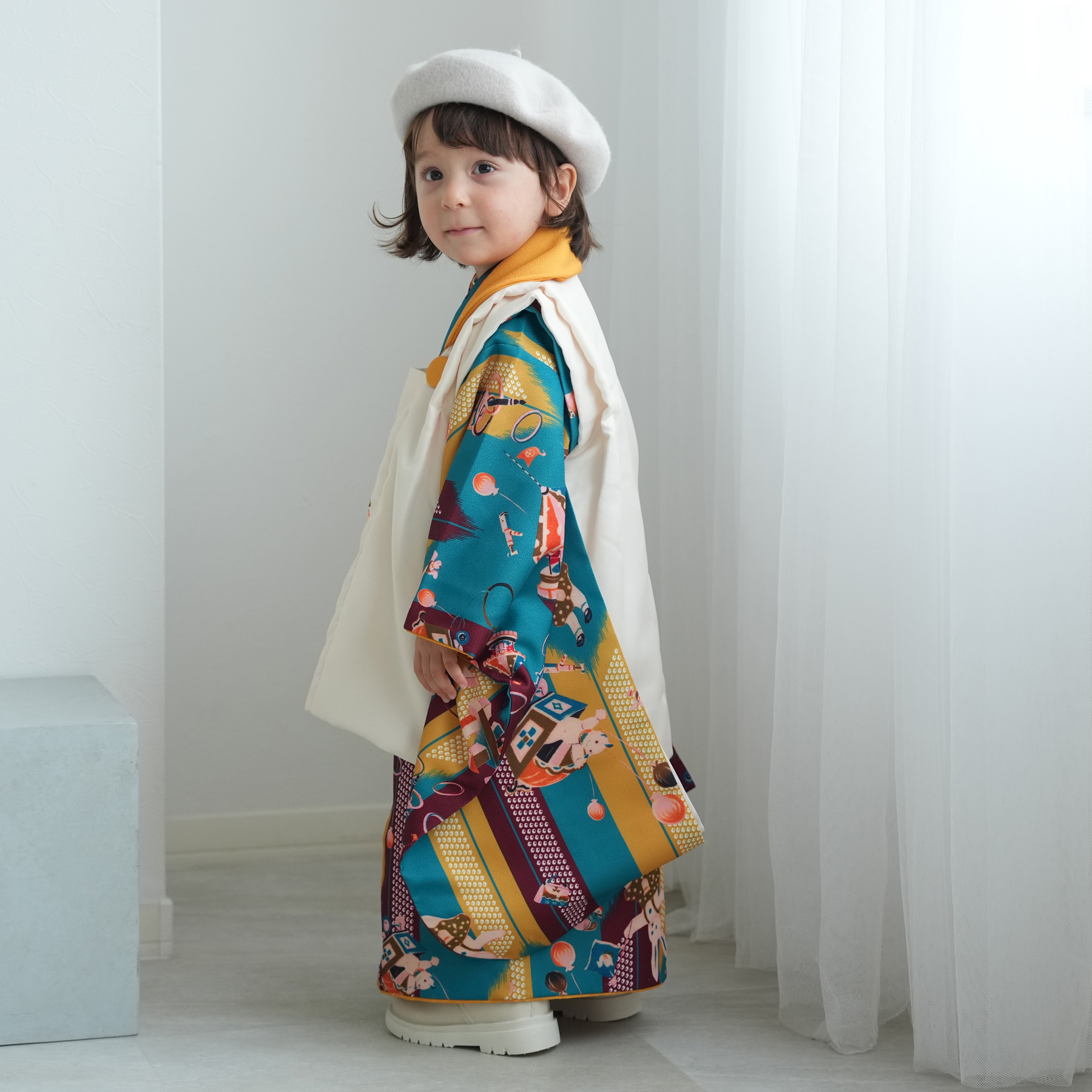 七五三 着物 3歳 男の子 女の子 被布 セット ニコアンティーク 6点