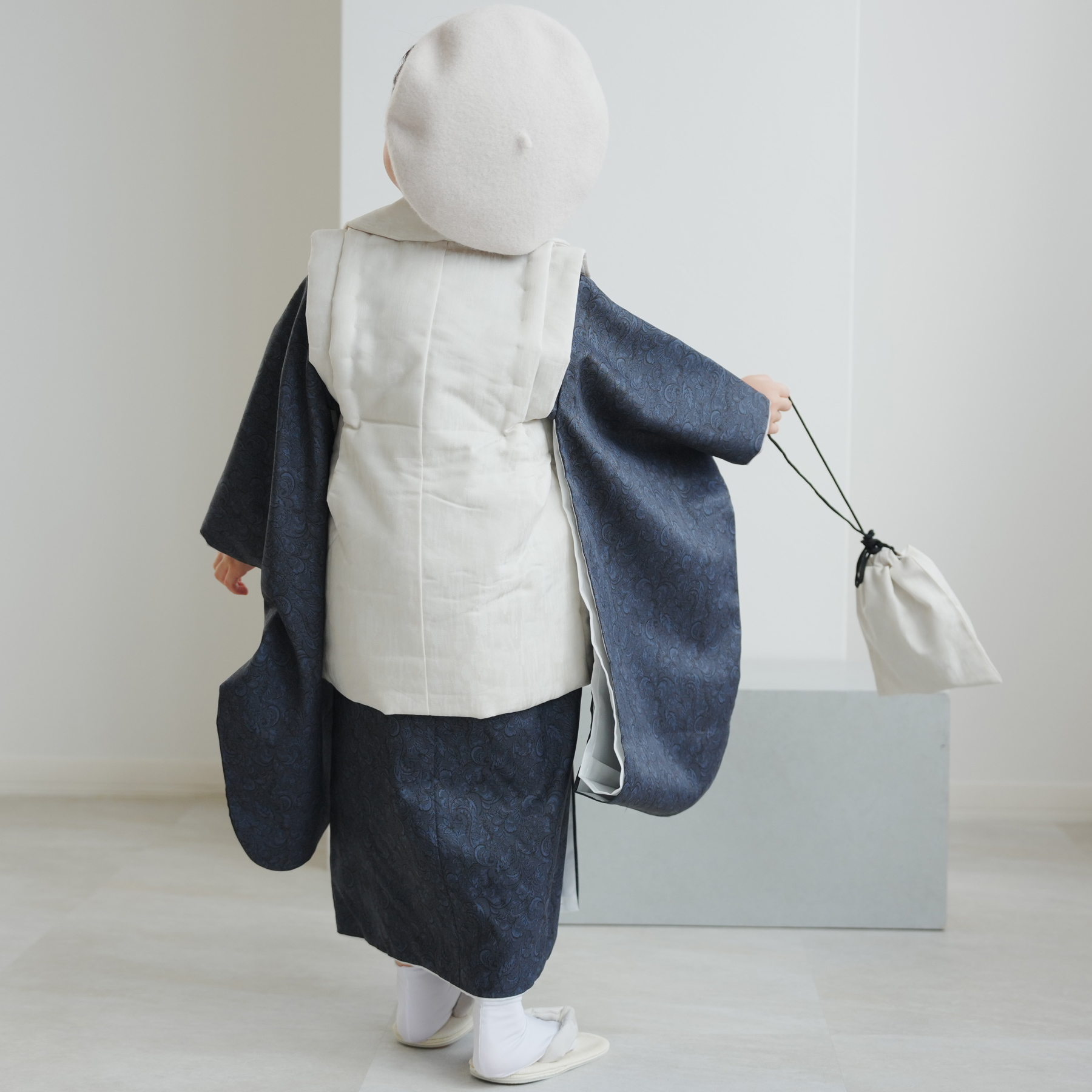 七五三 着物 3歳 男の子 被布 ひよこ商店 kids ベレー帽 被布フル