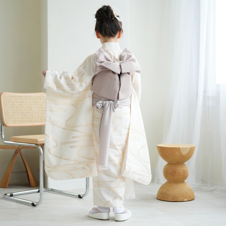 ★専用★7歳　レトロ黄緑御所車牡丹　七五三　お着物フルセット　アンティーク ☆専用☆7歳 レトロ黄緑御所車牡丹 七五三 お着物フルセット