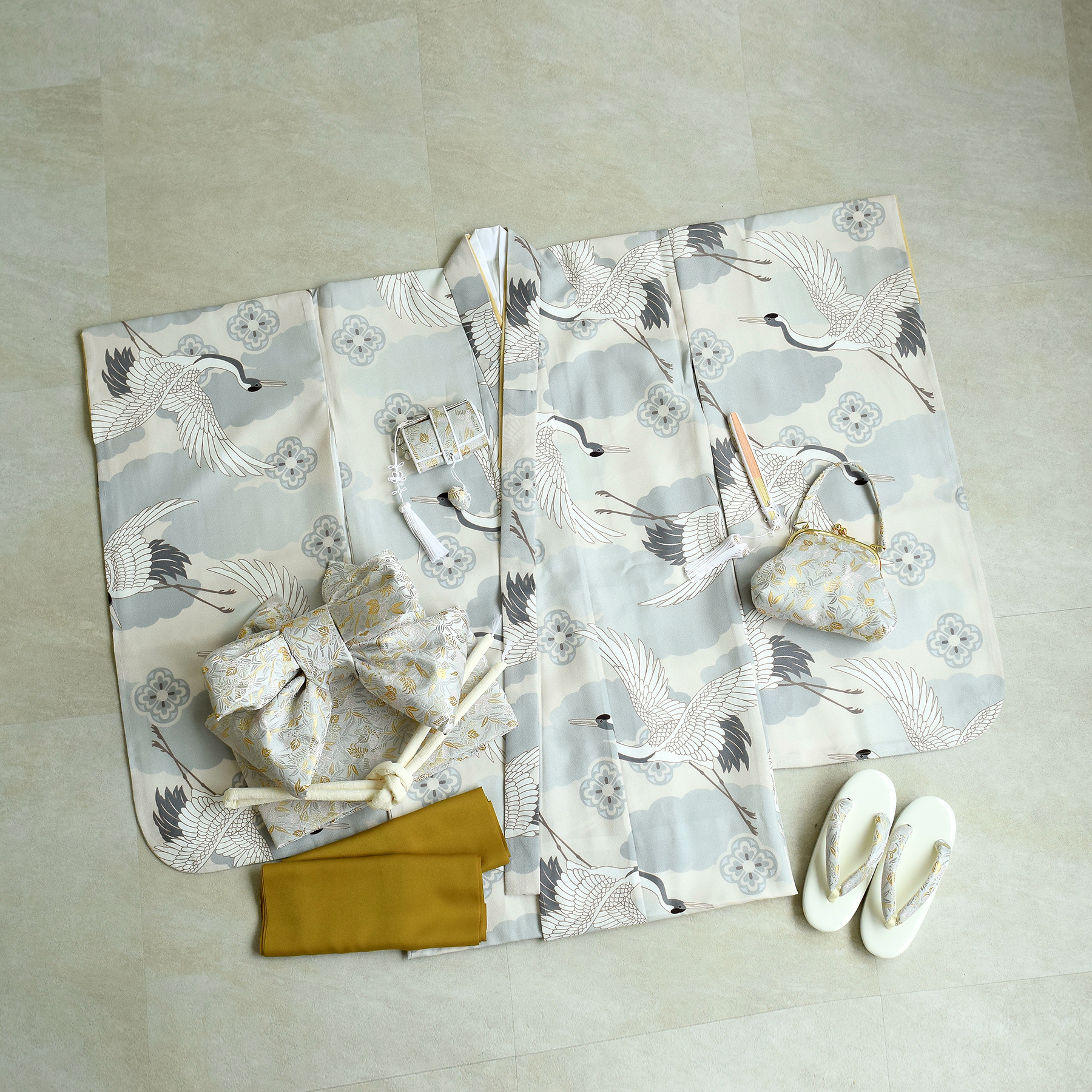 七五三 着物 7歳 フルセット 購入 ひよこ商店 女の子 四つ身 ミント