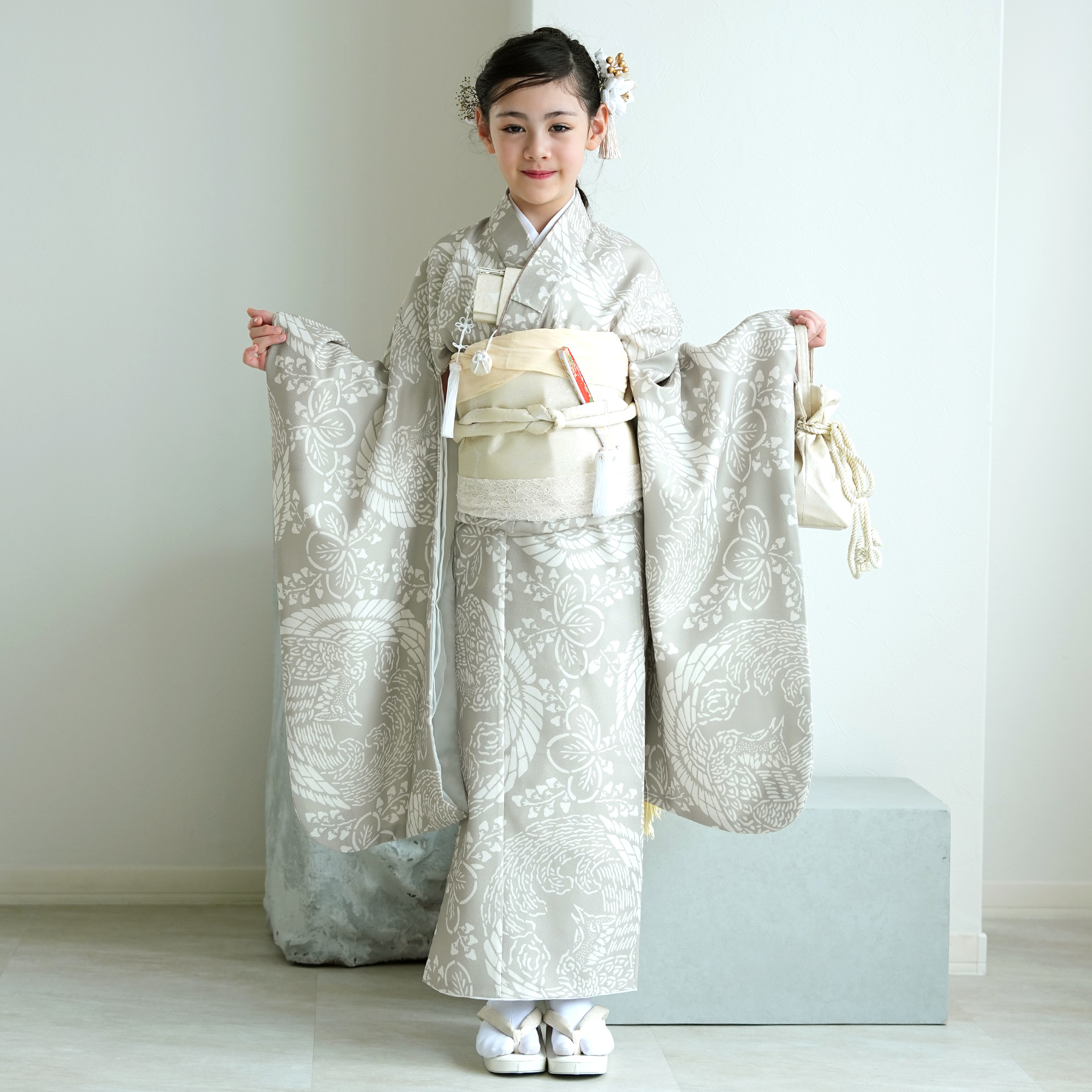 506ag52□七五三 七歳 女児 着物&袋帯 銀駒刺繍 鳳凰□状態良好 506ag52□七五三 七歳 女児 着物&袋帯 銀駒刺繍 鳳凰□状態良好 - メルカリ