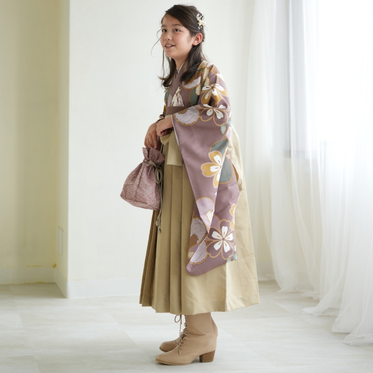 袴 小学生 女の子 ハーフ成人式 1/2成人式 袴75cm 10歳 袴＋着物＋
