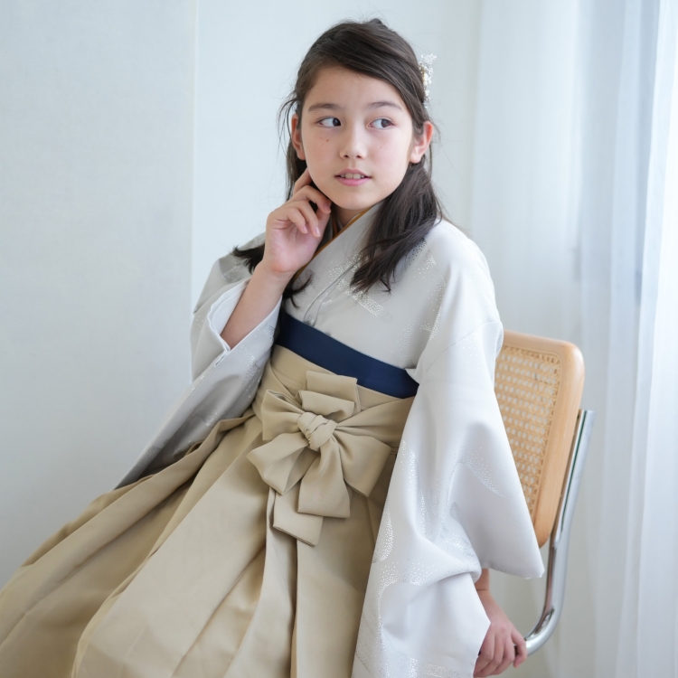 袴 小学生 女の子 ハーフ成人式 1/2成人式 袴75cm 10歳 袴＋着物＋
