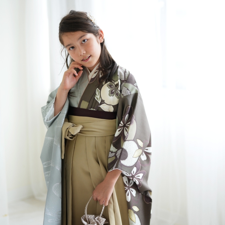 袴 小学生 女の子 ハーフ成人式 1/2成人式 袴75cm 10歳 袴＋着物＋
