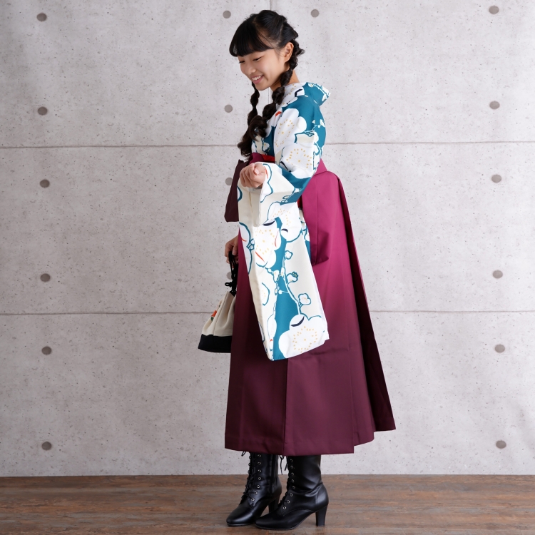 utatane 二尺袖着物　袴セット 140-150cm 紐下82 小学生 袴 2点セット 2尺袖着物 utatane 卒業式 販売 袴91-99cm（身長
