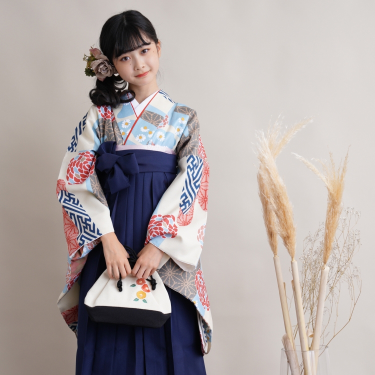 袴 中古 小学生 リサイクル着物セット 2尺袖着物 袴 2点セット ひよこ 