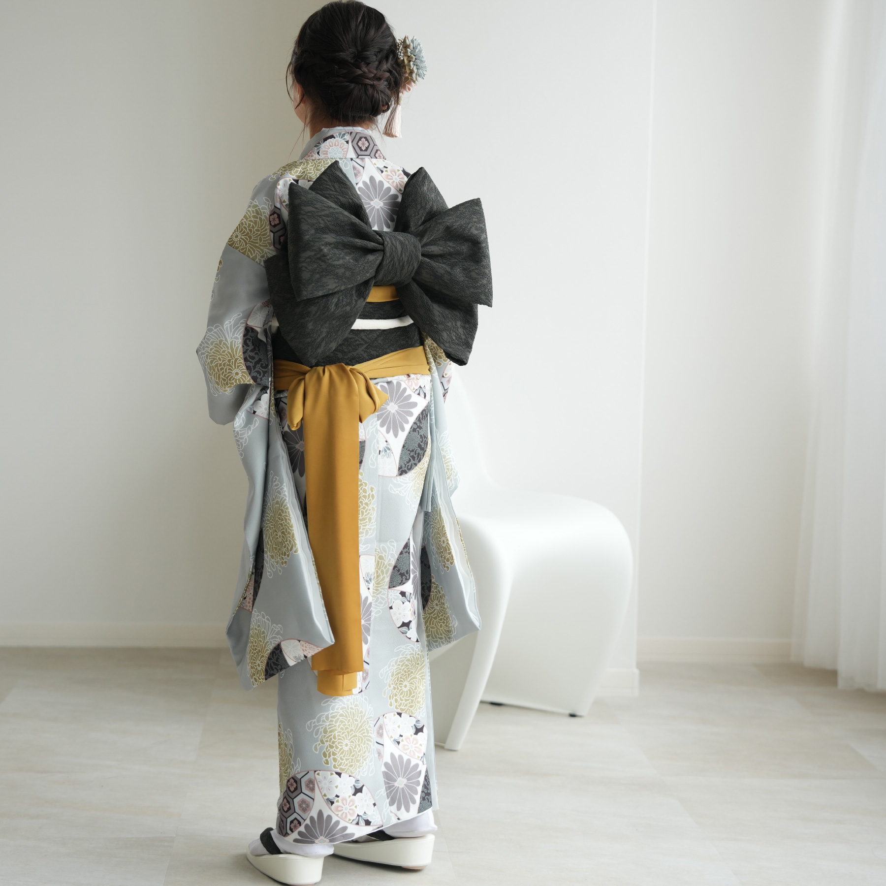 振袖 女の子 小学生 10歳 ひよこ商店 振袖セット ミント七宝 ハーフ