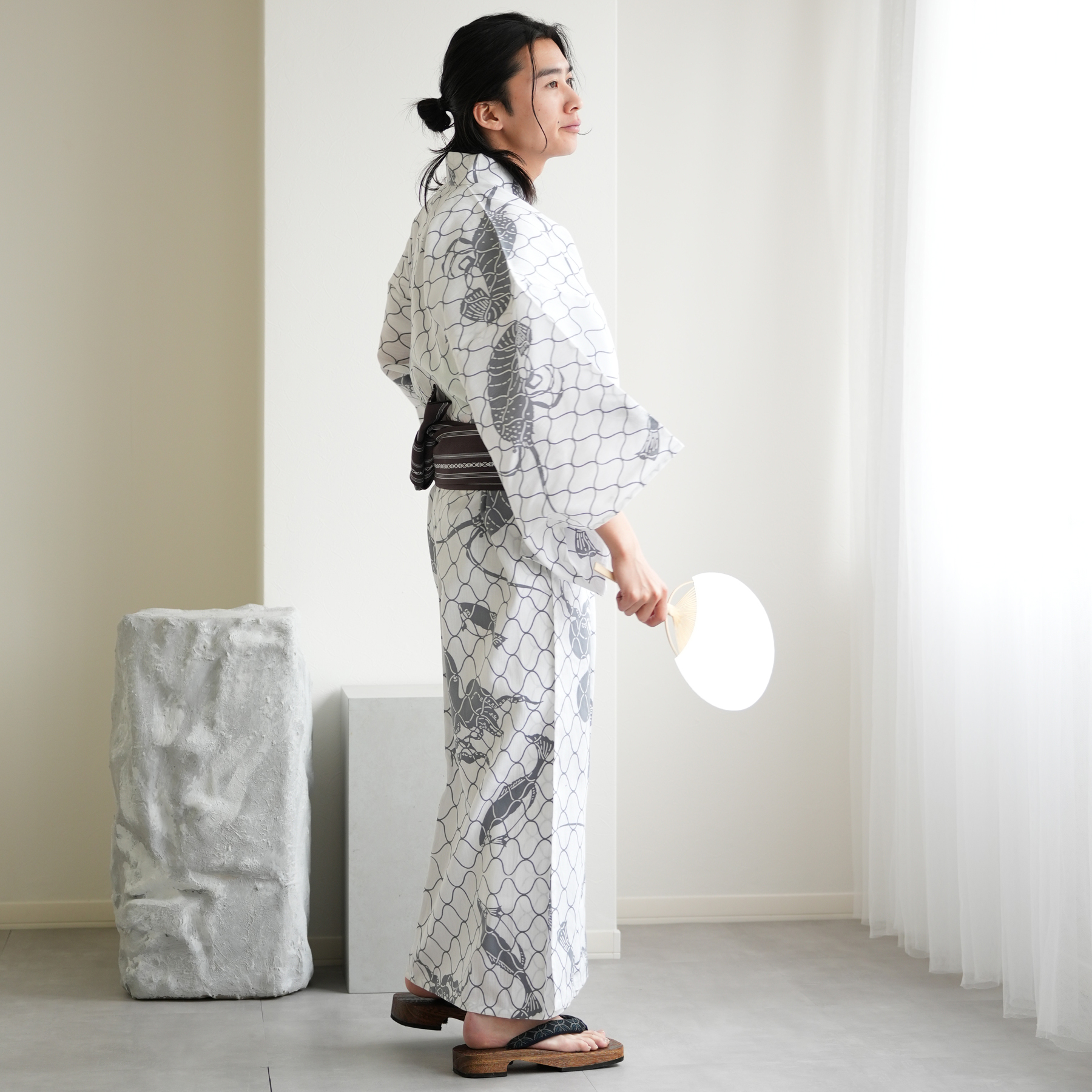 utatane 浴衣 メンズ セット utatane×注染工房 浴衣3点セット