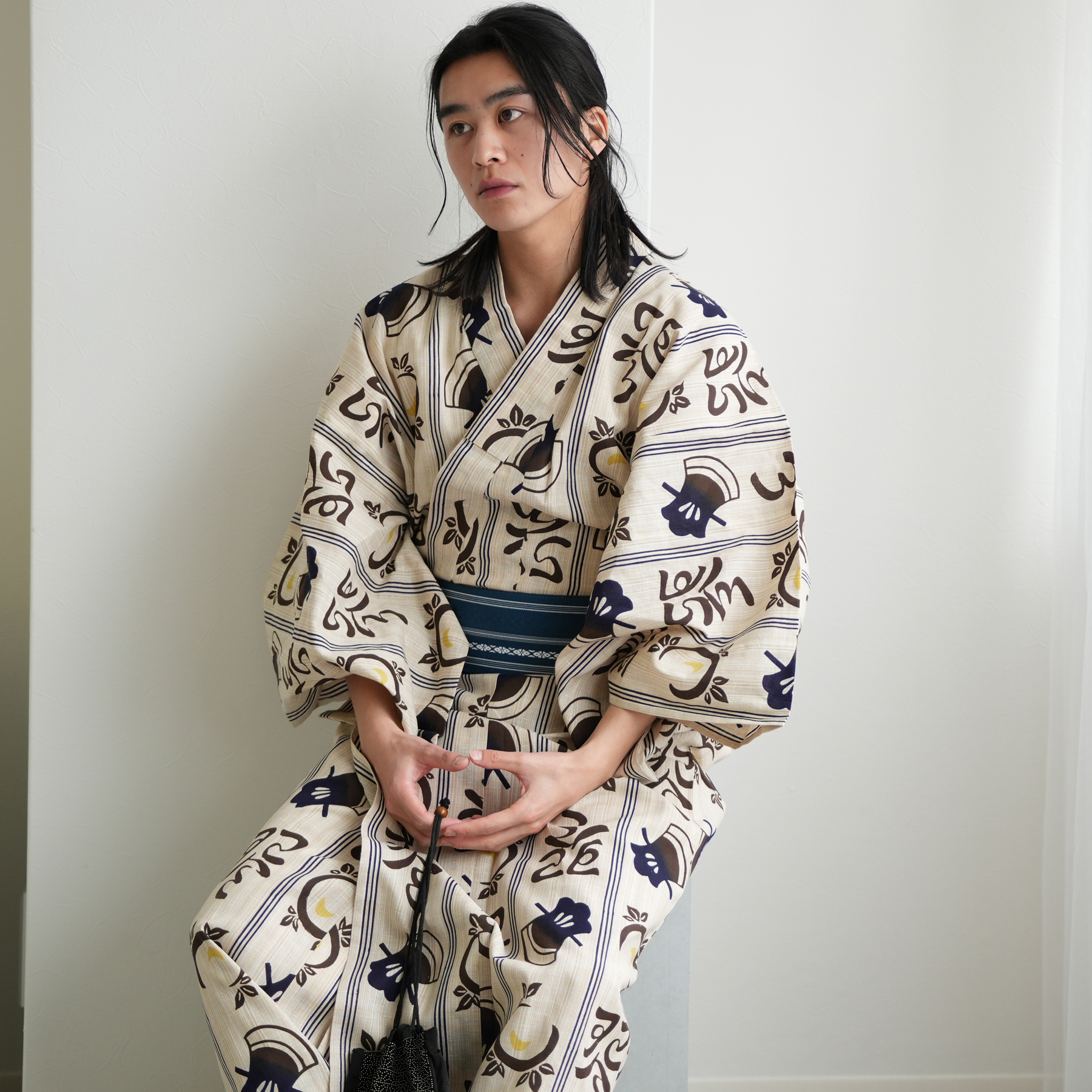 utatane 浴衣 メンズ セット utatane×注染工房 浴衣3点セット 先染め