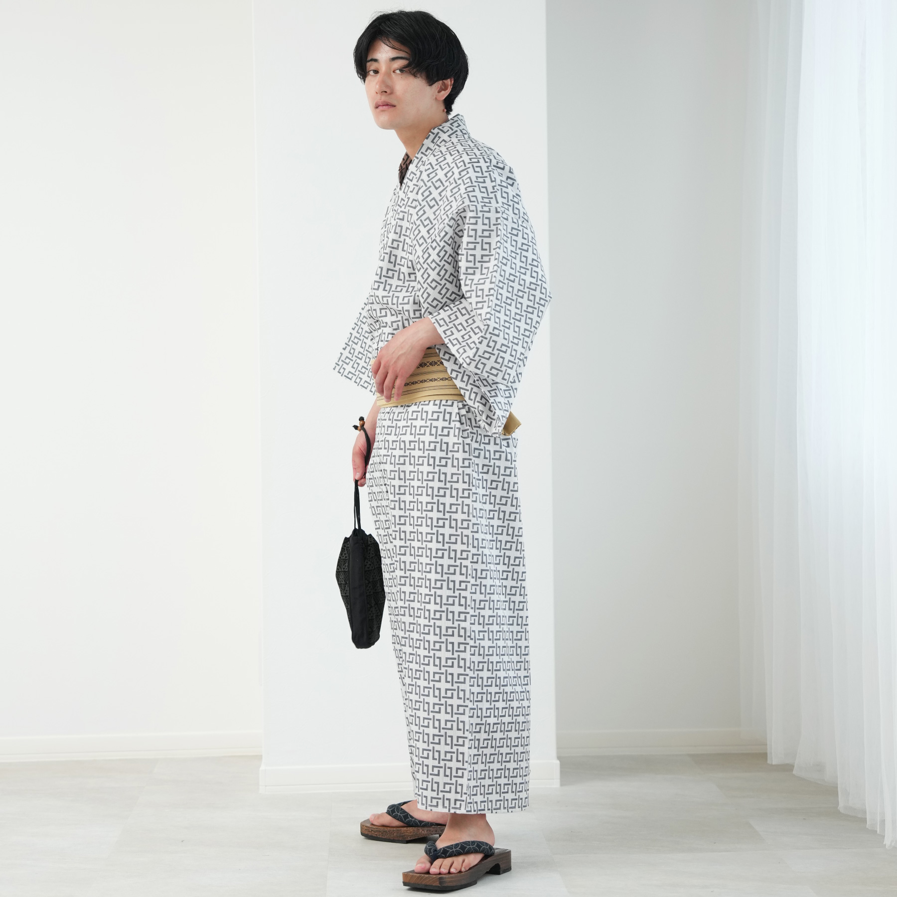 手縫い　浴衣　グレー 楽天市場】グレー（柄縞）（浴衣セット｜和服）：レディース