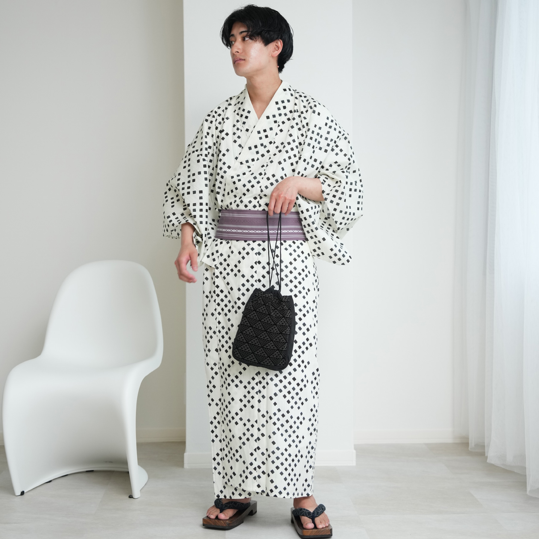 浴衣 メンズ セット 高級変わり織 浴衣3点セ...の詳細画像1