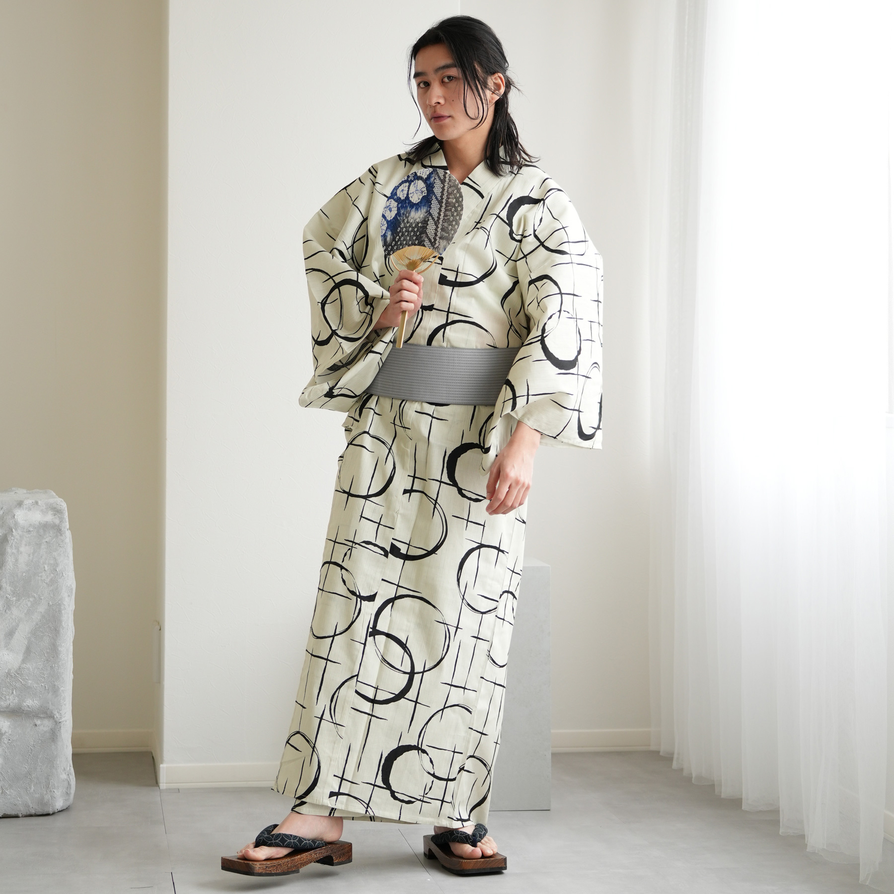 浴衣 メンズ セット 高級変わり織 浴衣3点セ...の詳細画像1