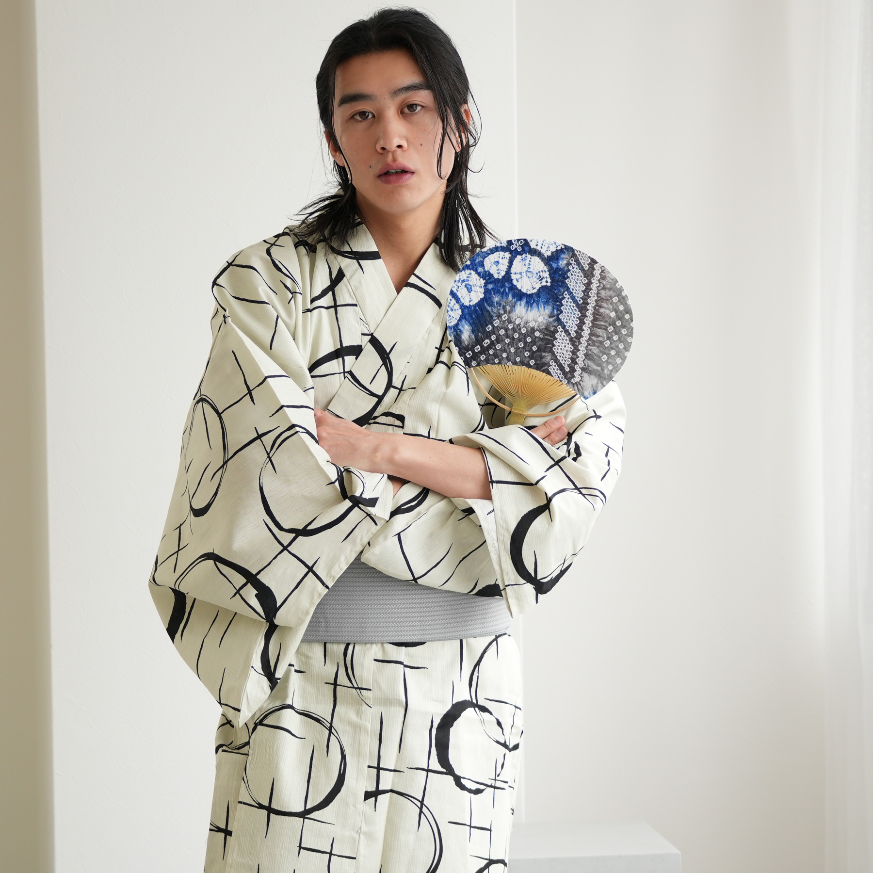 浴衣 メンズ セット 高級変わり織 浴衣3点セ...の詳細画像4