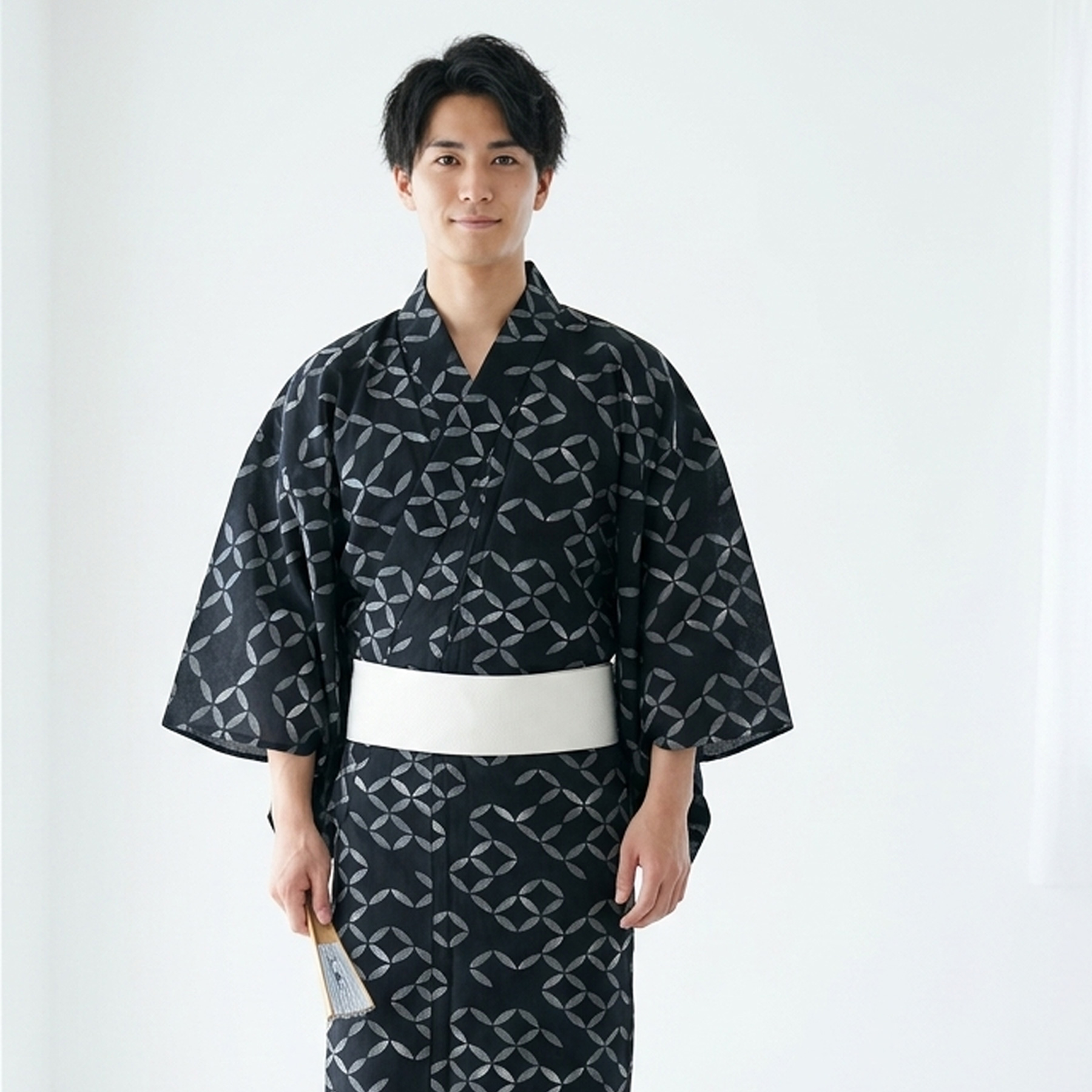 浴衣 メンズ セット 高級変わり織 浴衣3点セ...の詳細画像3