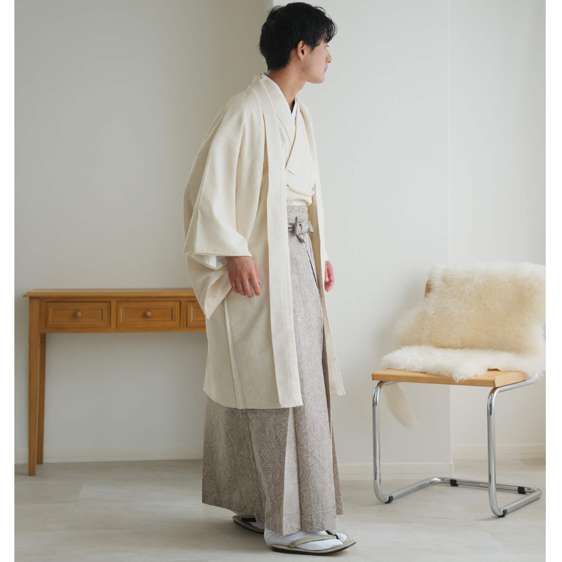 utatane 羽織袴 セット 着物 羽織 袴 角帯 羽織紐 5点セット メンズ