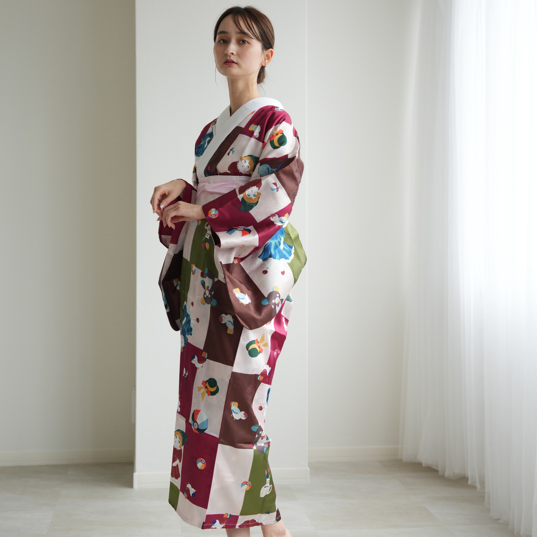 長襦袢 レディース フリーサイズ ニコアンティーク 洗える長襦袢