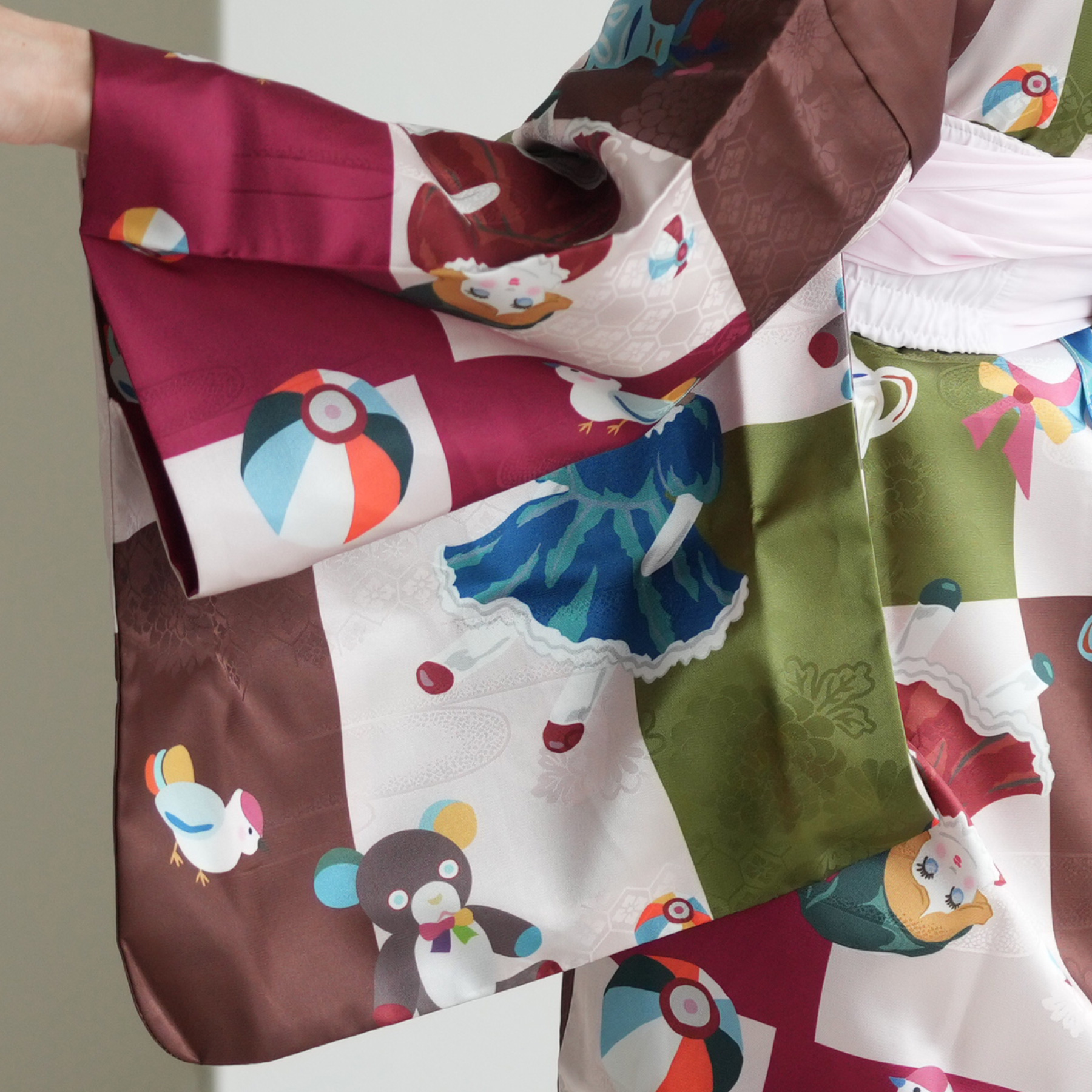 長襦袢 レディース フリーサイズ ニコアンティーク 洗える長襦袢