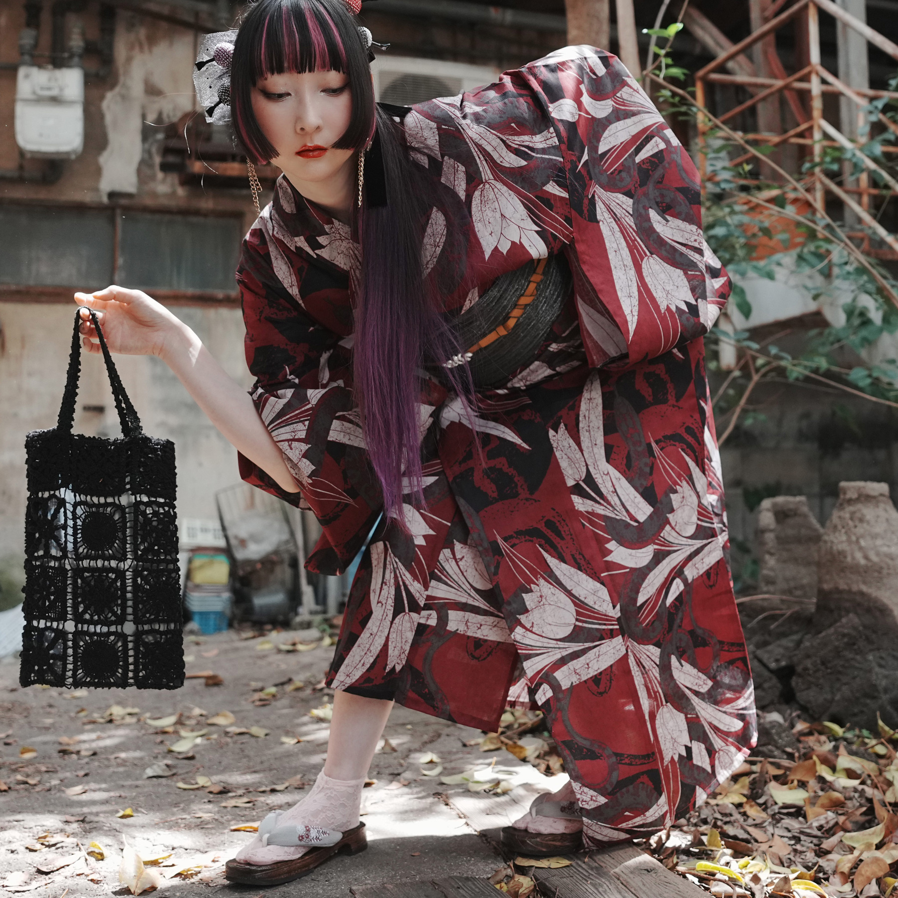 足袋 レース足袋 花柄 薄ピンク ソックスタイ...の詳細画像4
