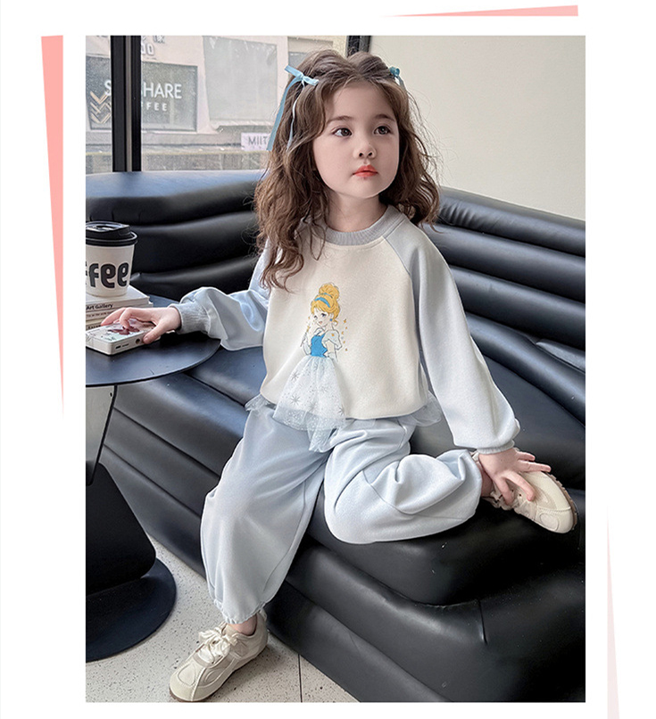 韓国風 子供服 スウェット パーカー アナ雪風 エルサ セットアップ