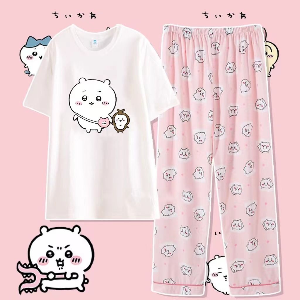 パジャマ Tシャツ 半袖 ウサギ ハチワレ モモンガ パジャマ 寝巻き