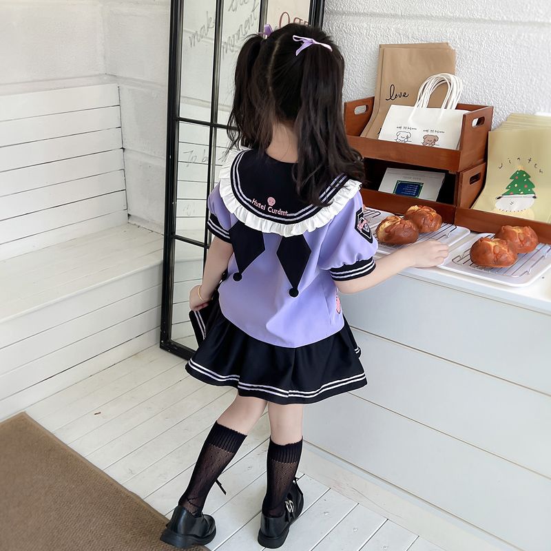 クロミちゃん ワンピース キッズ服 半袖トップス+スカート夏服 ミニ