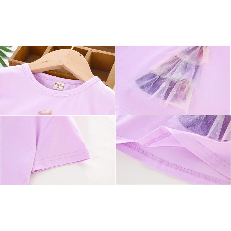 アナ雪 エルサ Tシャツ 女の子 半袖 コットン100％ キッズ 立体